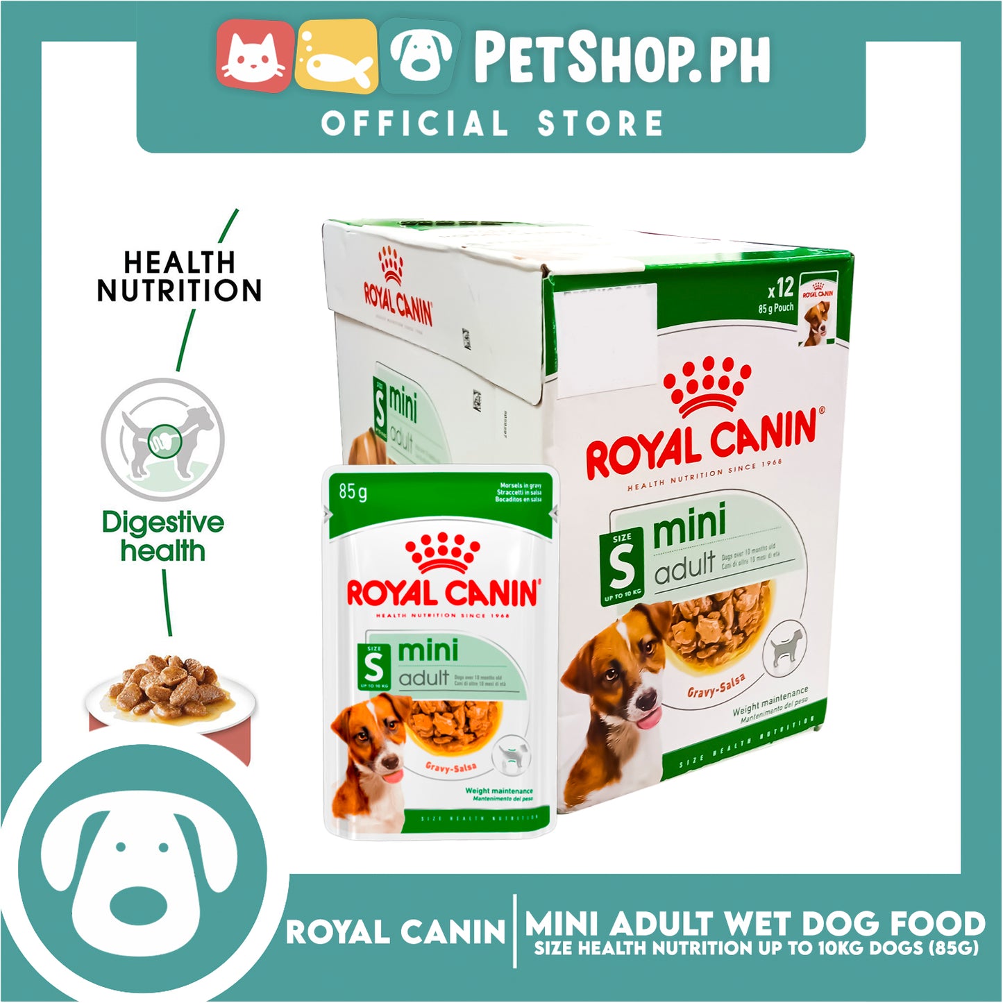Royal Canin Mini Adult (85g x 12 pouches) Wet Dog Food - Size Health Nutrition