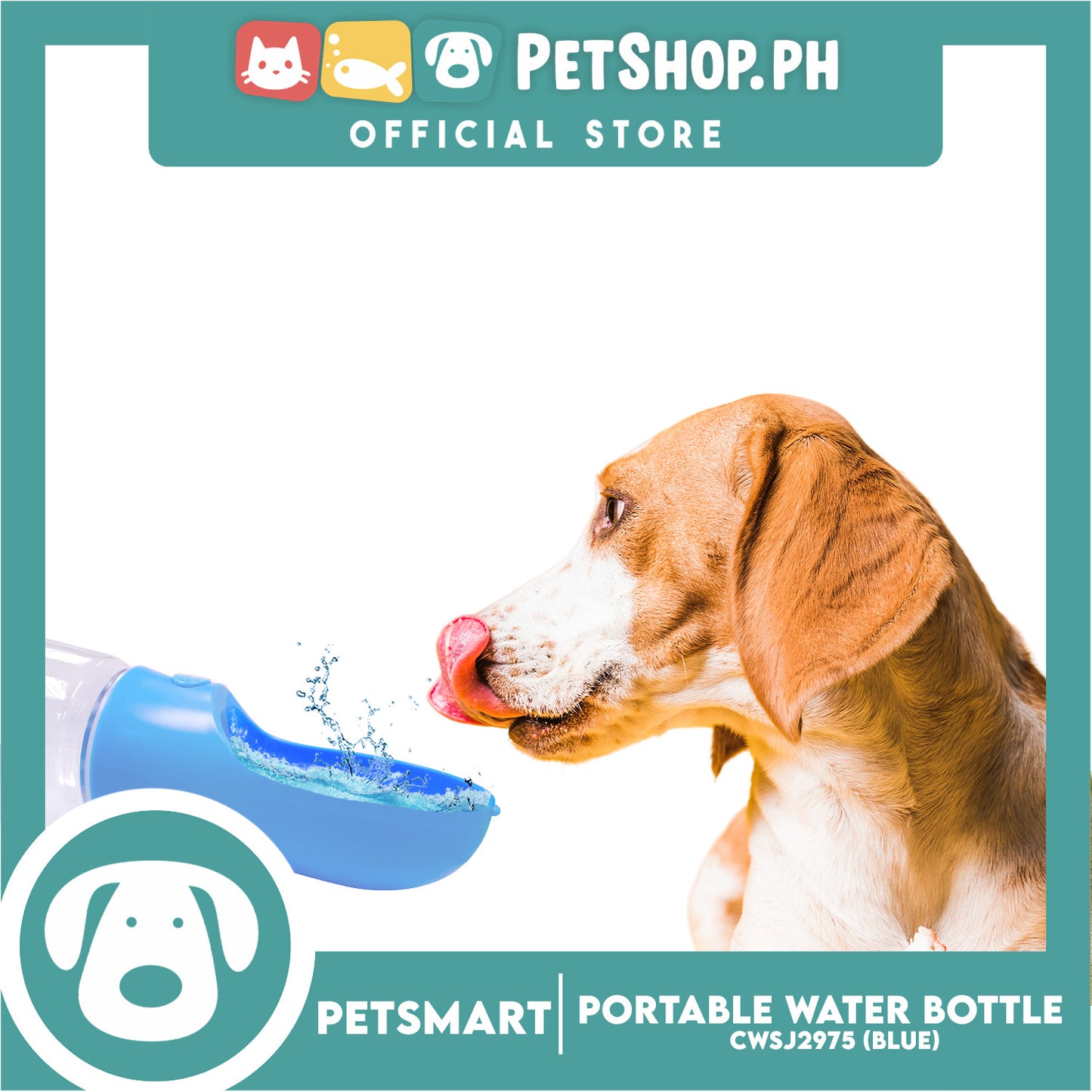 Pet Portable Drinking Cup Bottle Water Dispenser for Dogs CWSJ2975 (Blue) 400ml