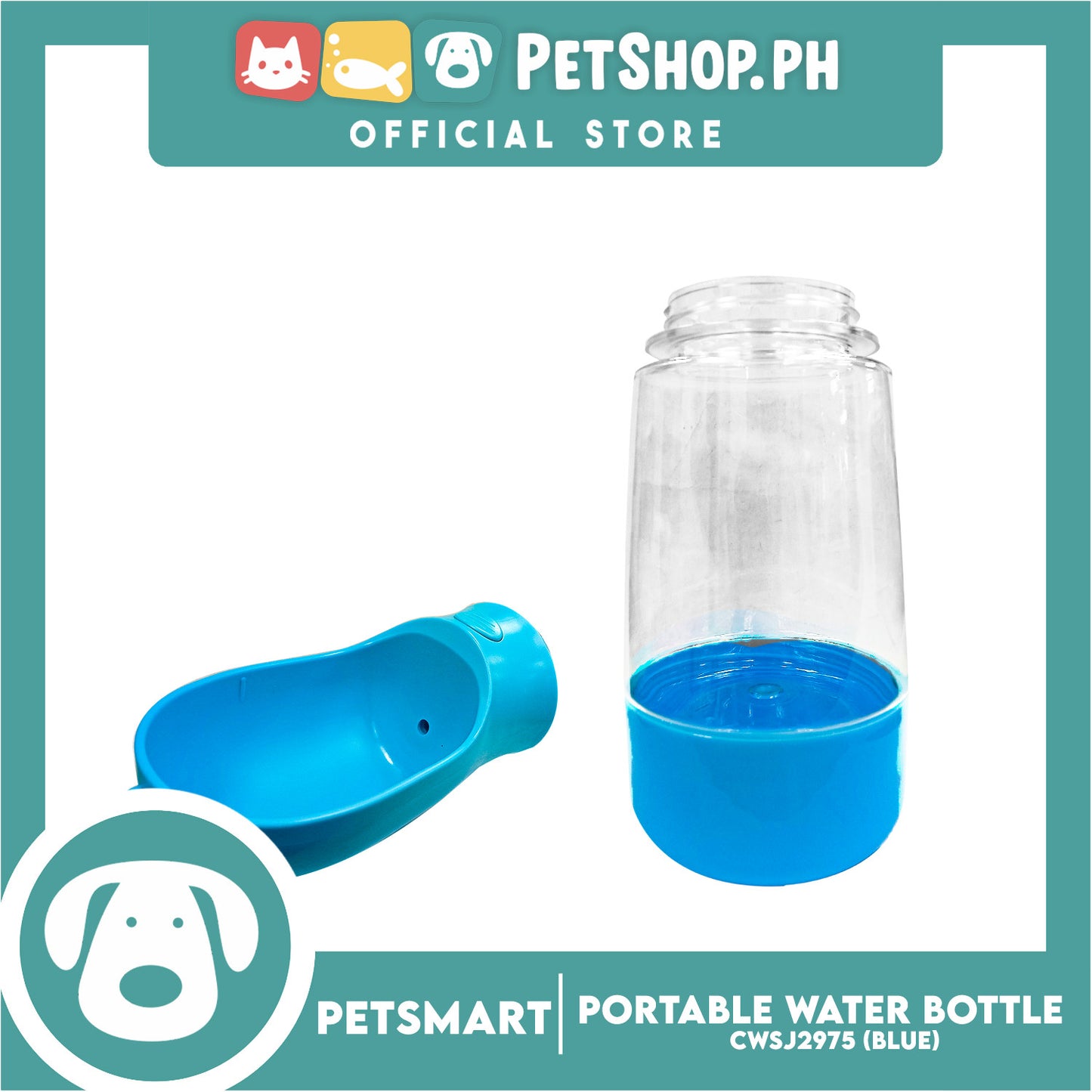 Pet Portable Drinking Cup Bottle Water Dispenser for Dogs CWSJ2975 (Blue) 400ml