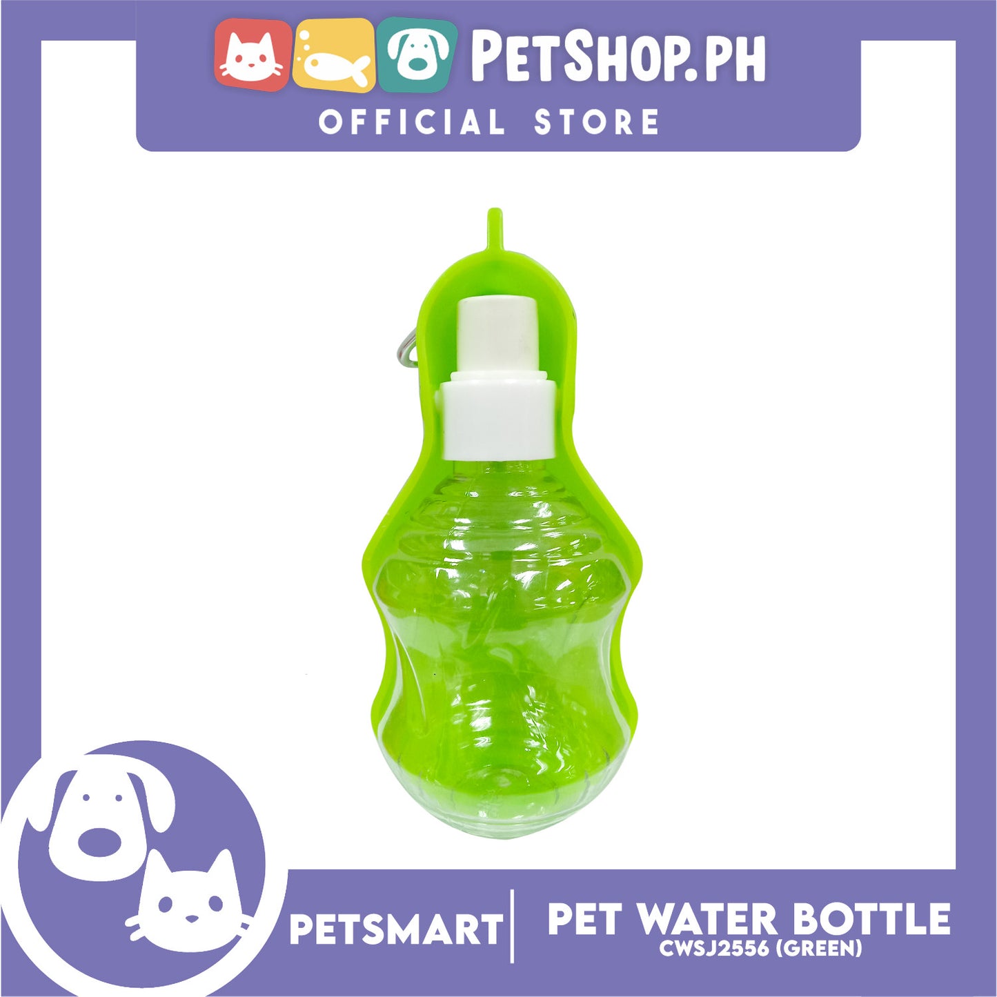 Pet Portable Drinking Cup Bottle Water Dispenser for Dogs Foldable CWSJ2556 (Green)