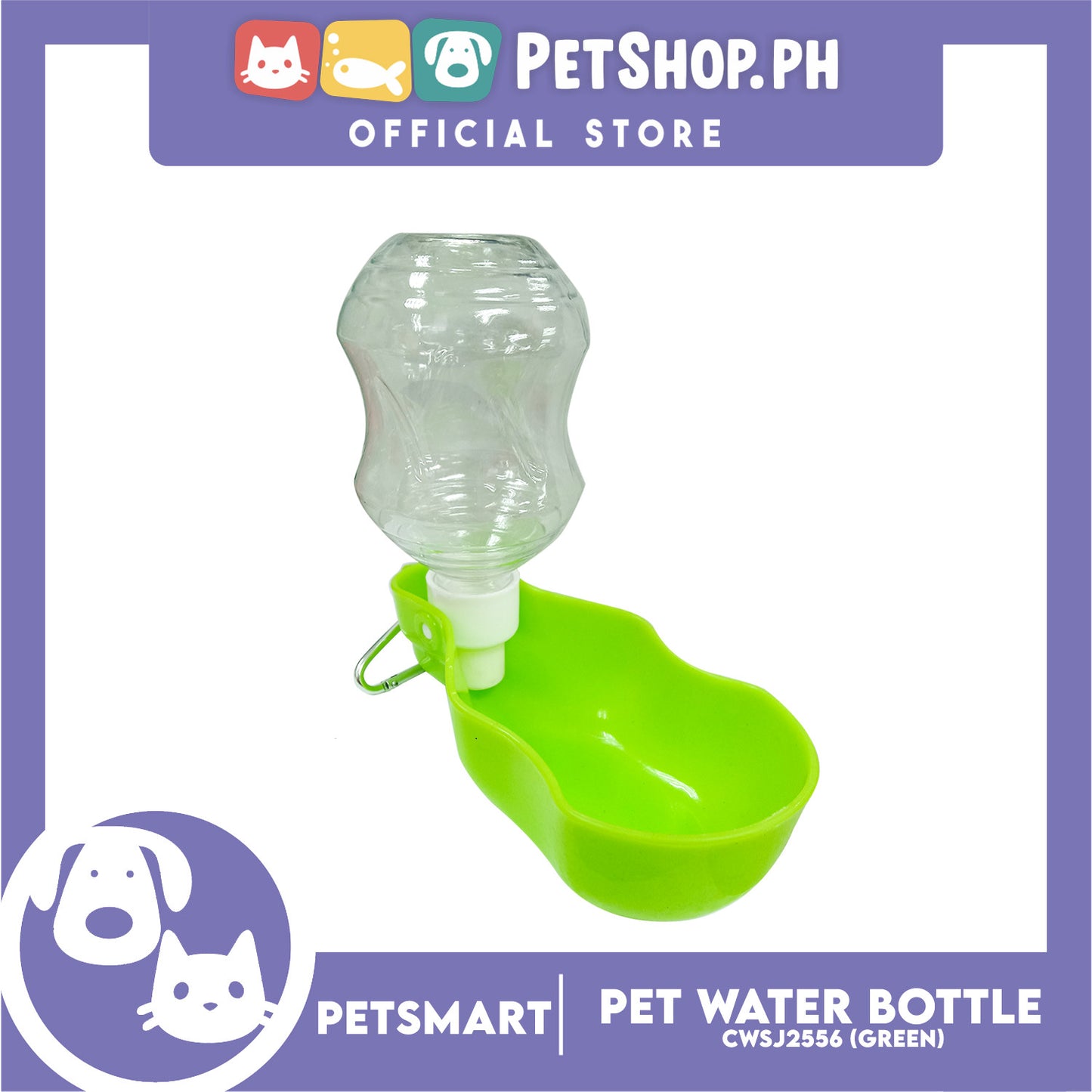 Pet Portable Drinking Cup Bottle Water Dispenser for Dogs Foldable CWSJ2556 (Green)