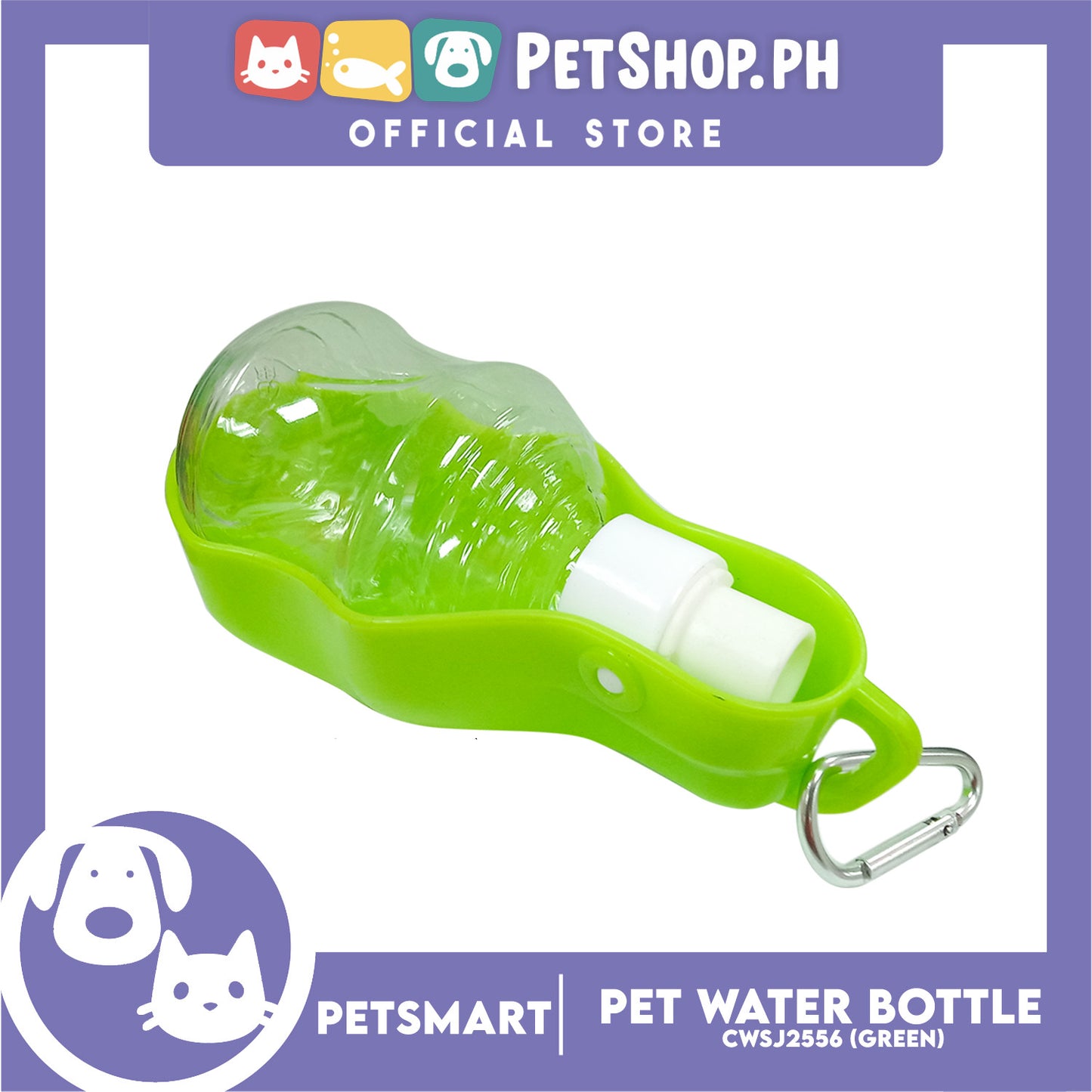 Pet Portable Drinking Cup Bottle Water Dispenser for Dogs Foldable CWSJ2556 (Green)