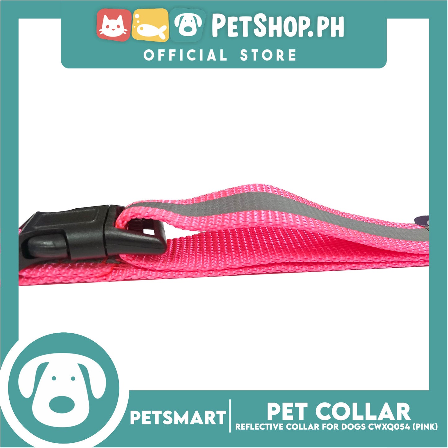 Pet Collar Reflective For Dogs (Pink) with Bell CWXQ054