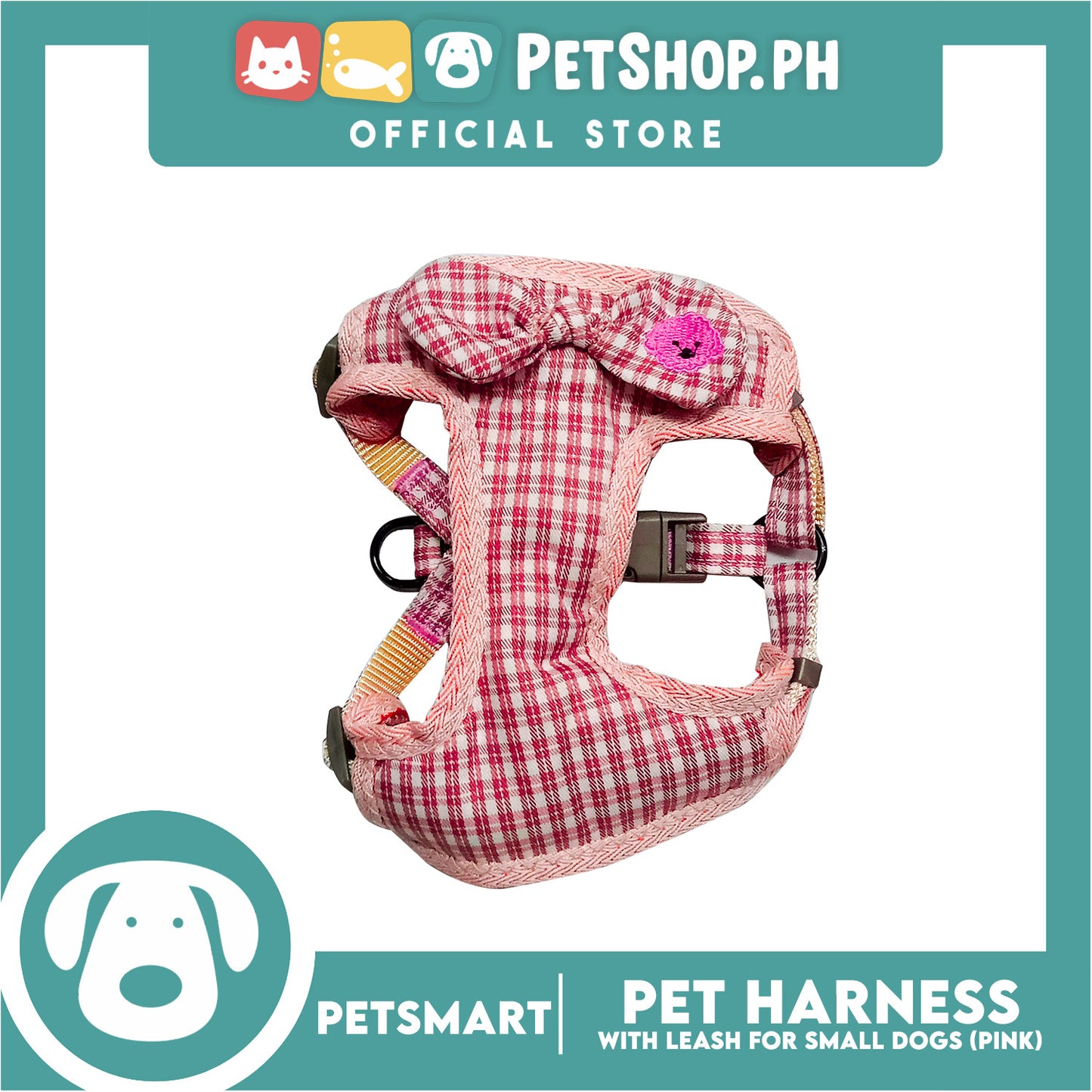Pet Harness with Leash for Small Dogs (Pink) QYS2202