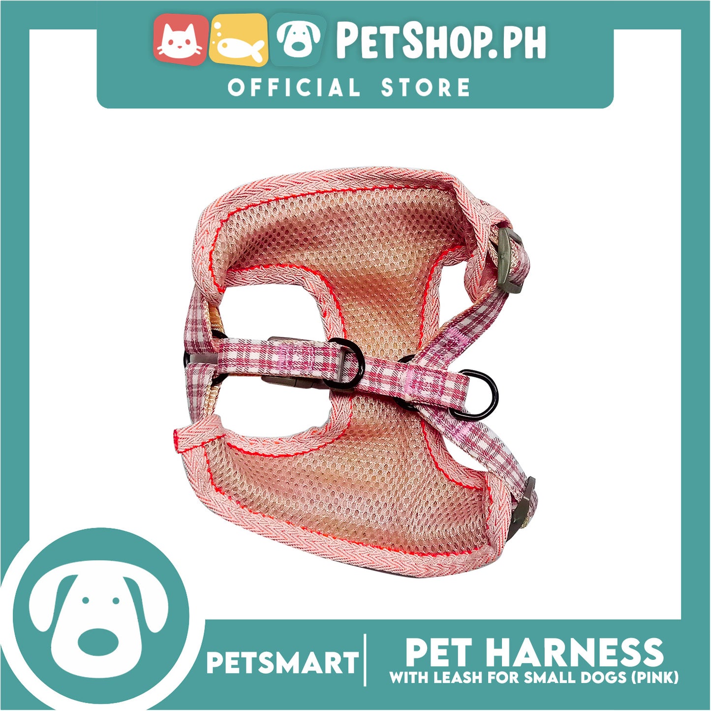 Pet Harness with Leash for Small Dogs (Pink) QYS2202