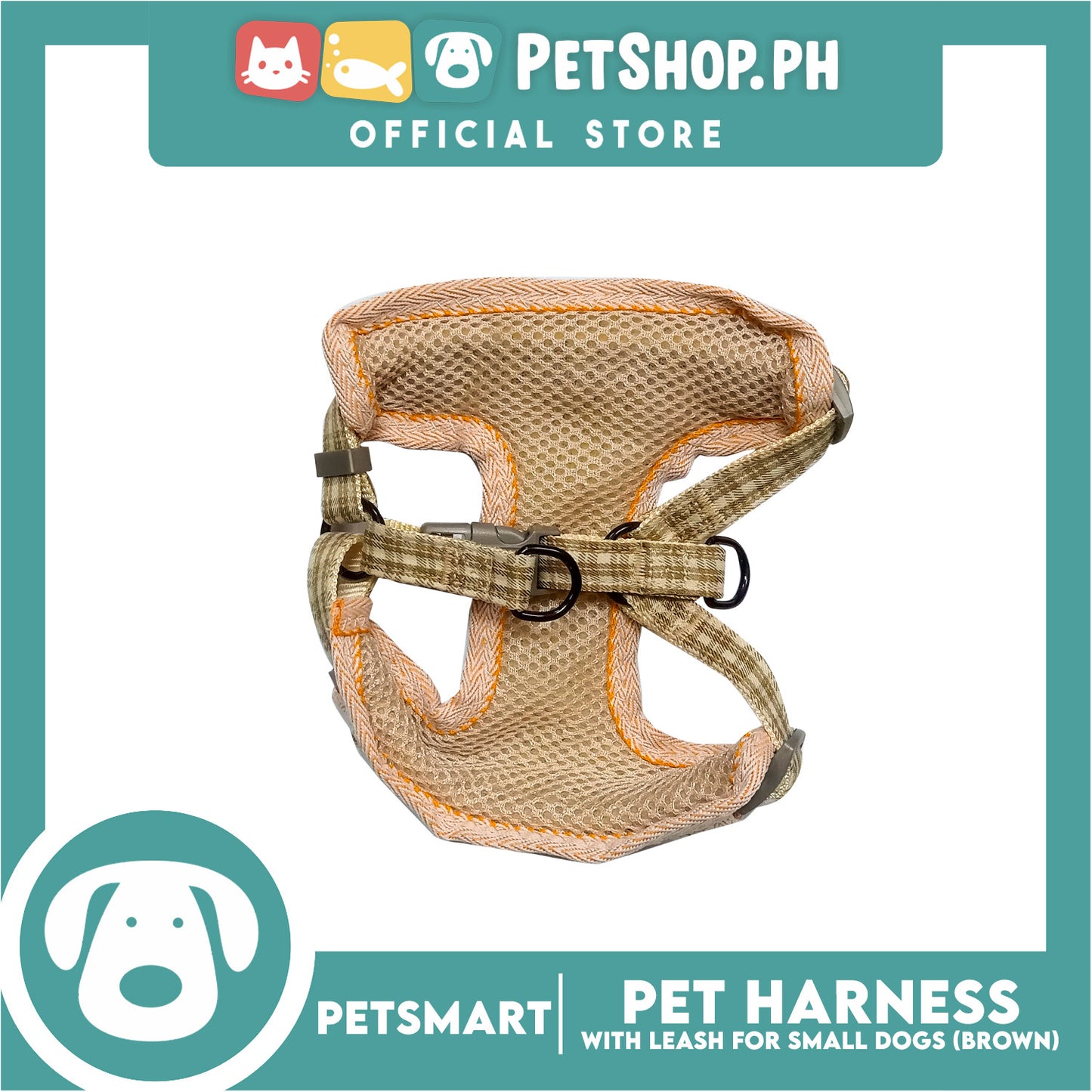 Pet Harness with Leash for Small Dogs (Brown) QYS2202