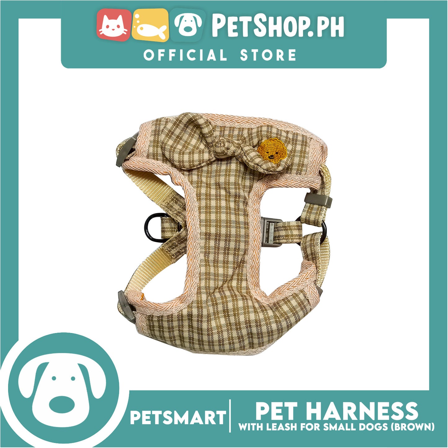 Pet Harness with Leash for Small Dogs (Brown) QYS2202
