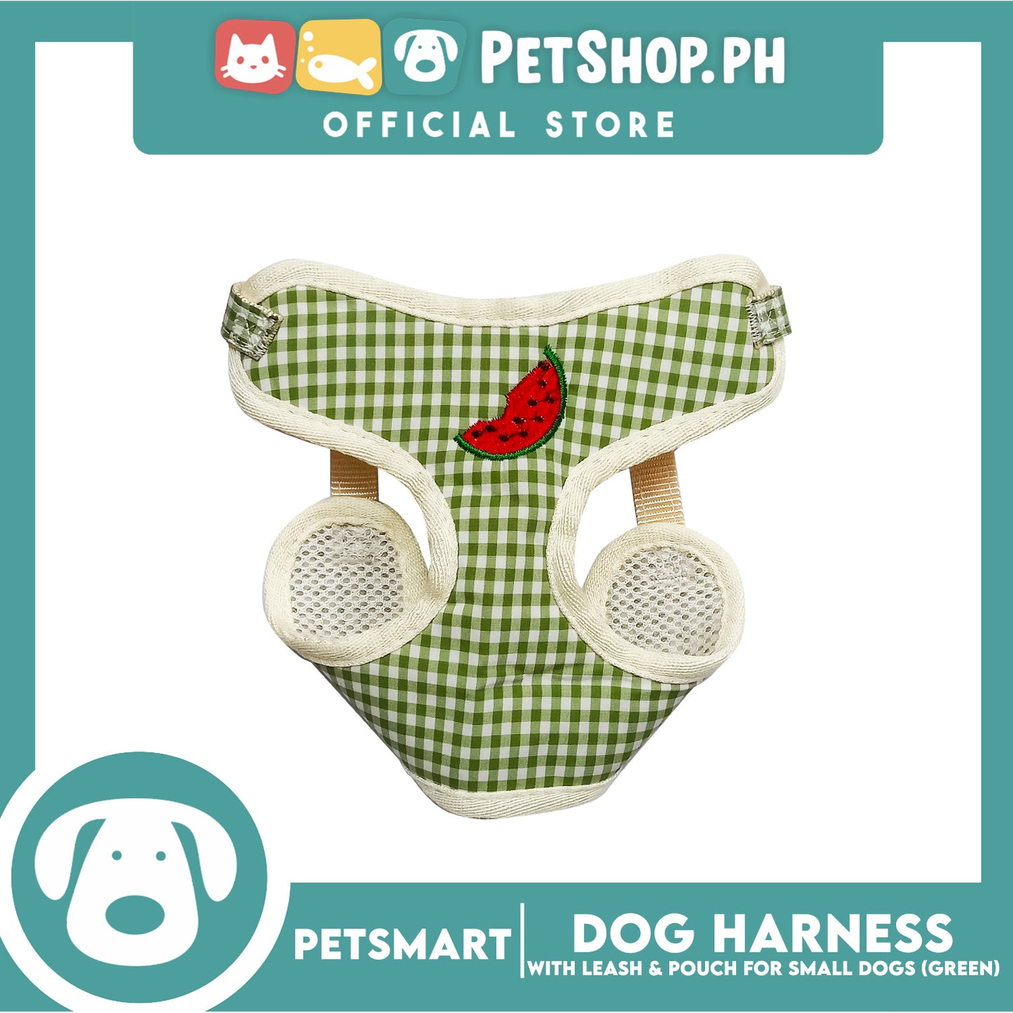 Pet Harness with Pouch and Leash for Small Dogs (Green) QYS866