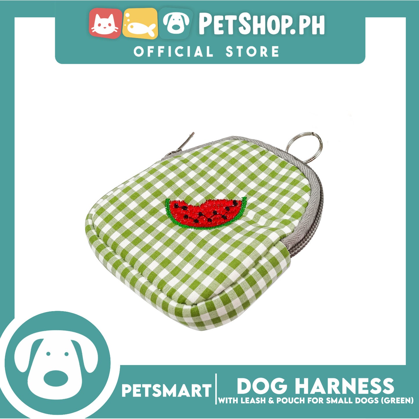 Pet Harness with Pouch and Leash for Small Dogs (Green) QYS866