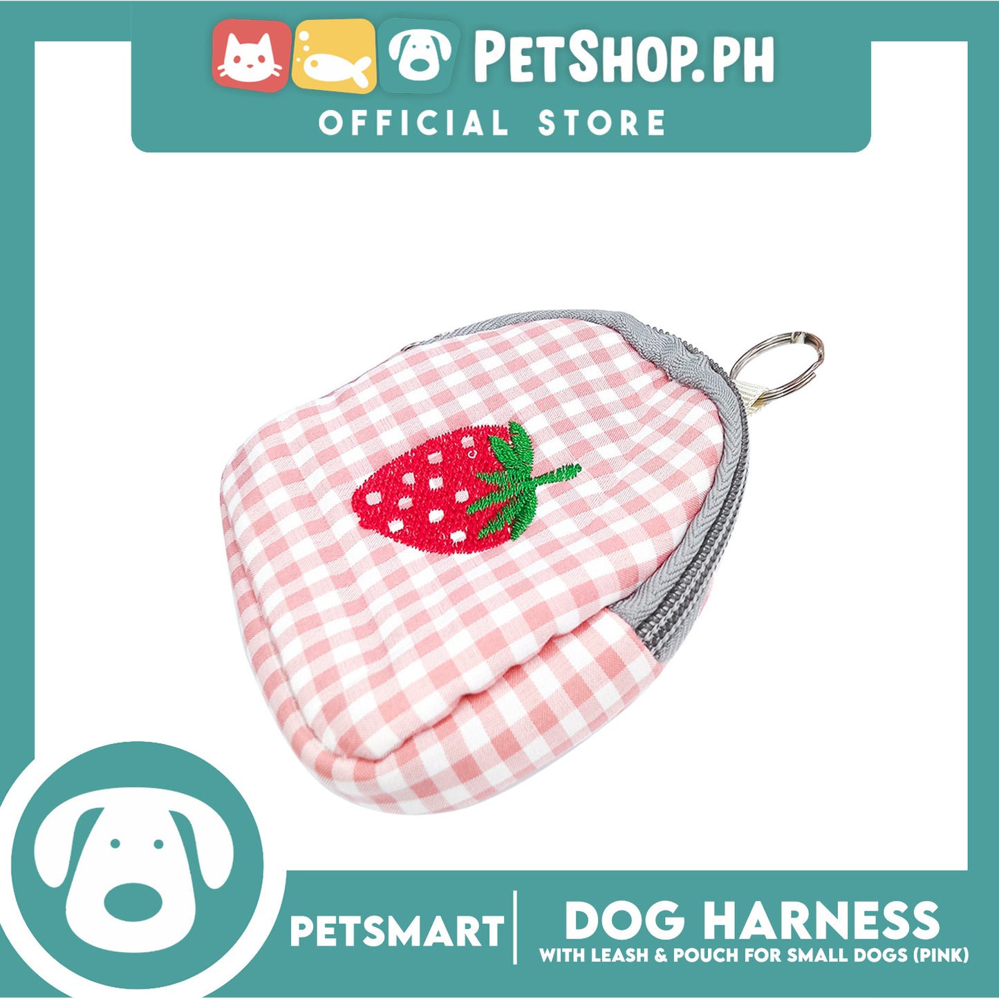 Pet Harness with Pouch and Leash for Small Dogs (Pink) QYS866