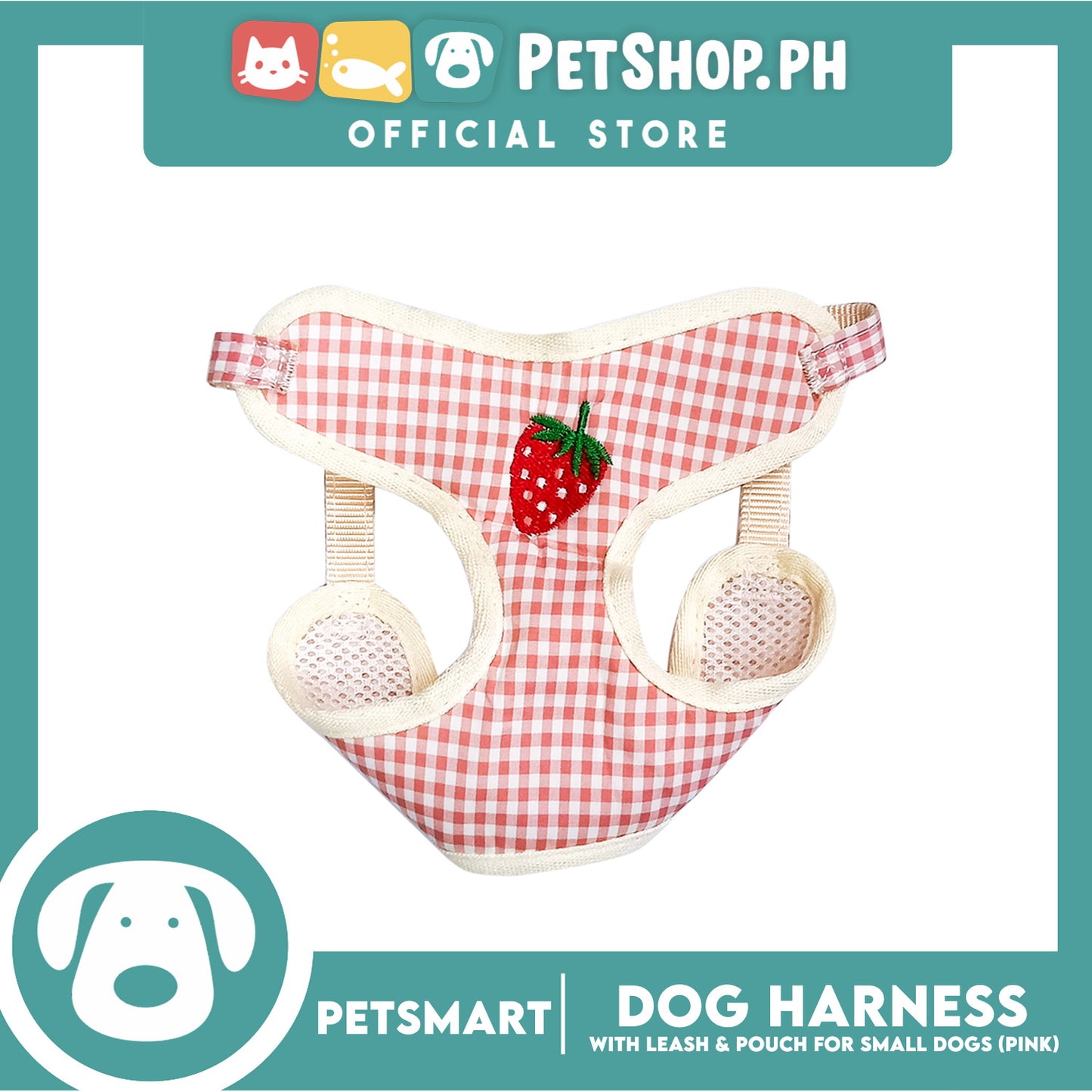Pet Harness with Pouch and Leash for Small Dogs (Pink) QYS866