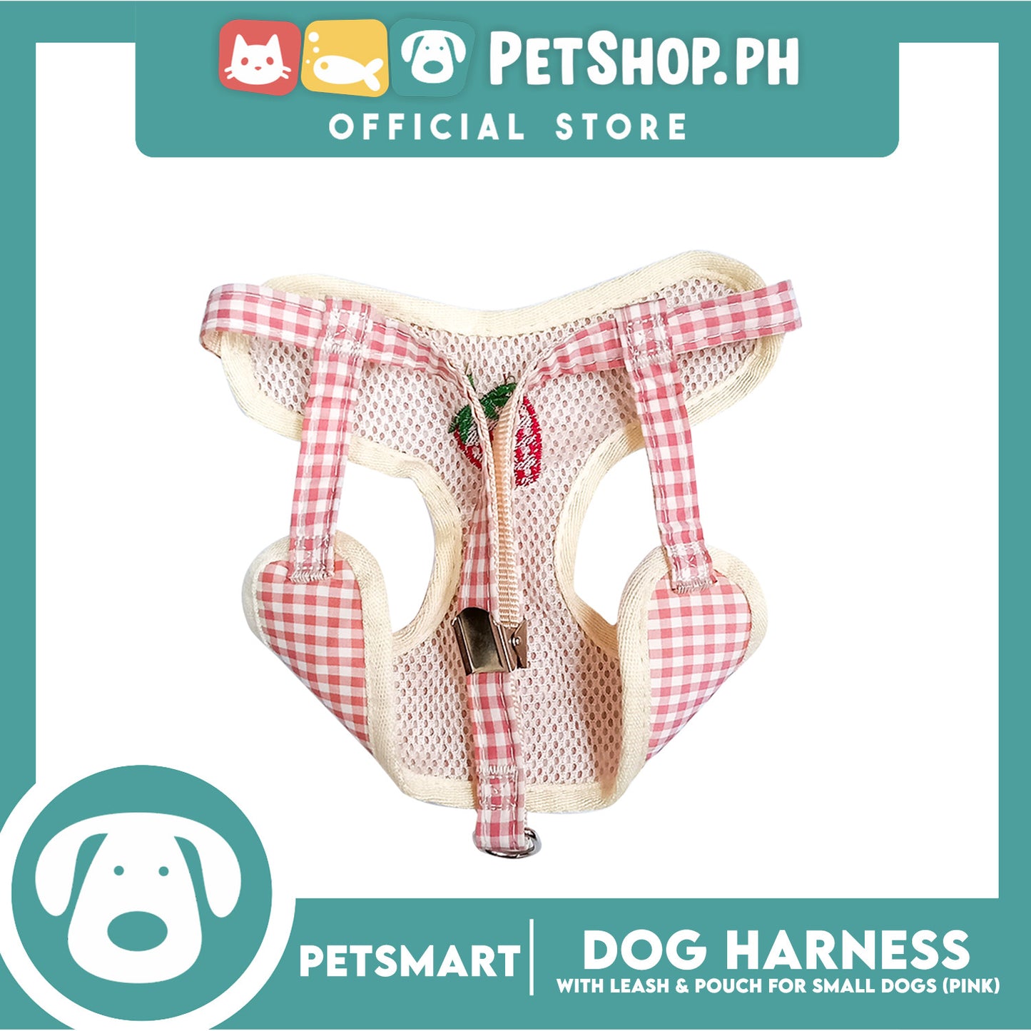 Pet Harness with Pouch and Leash for Small Dogs (Pink) QYS866
