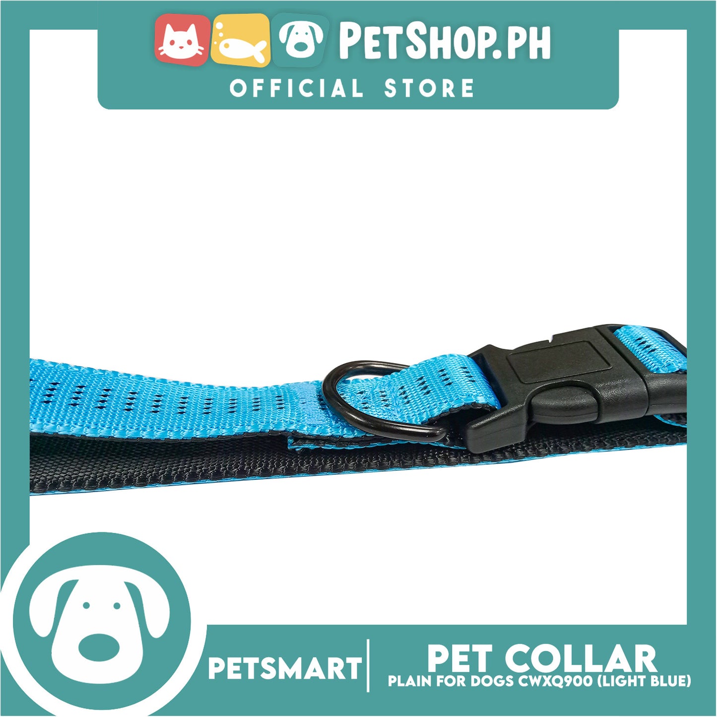 Pet Dog Collar Adjustable Buckle (Light Blue) CWXQ900