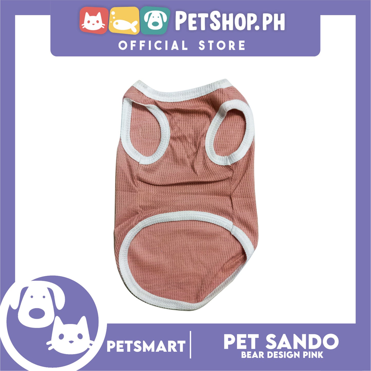 Pet Sando Pink Bear Print Design Medium Size (CWYF1731) for cats and dogs
