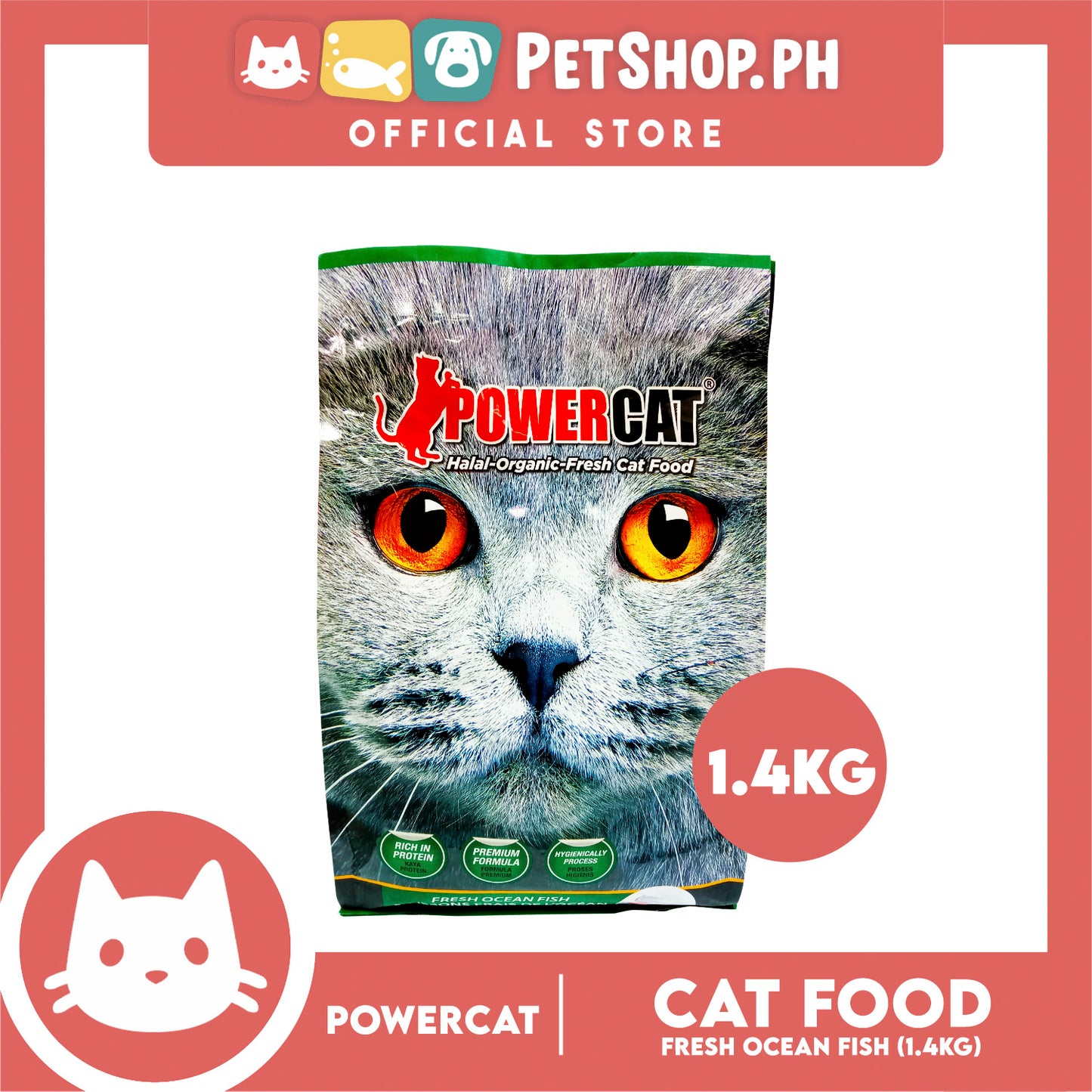 PowerCat Fresh Ocean Fish 1.4kg Cat Dry Food