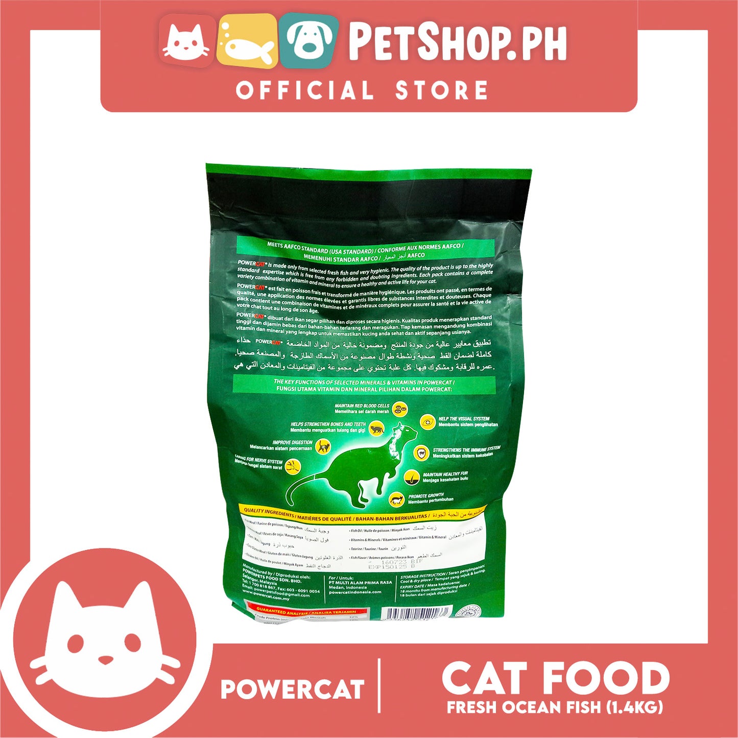 PowerCat Fresh Ocean Fish 1.4kg Cat Dry Food