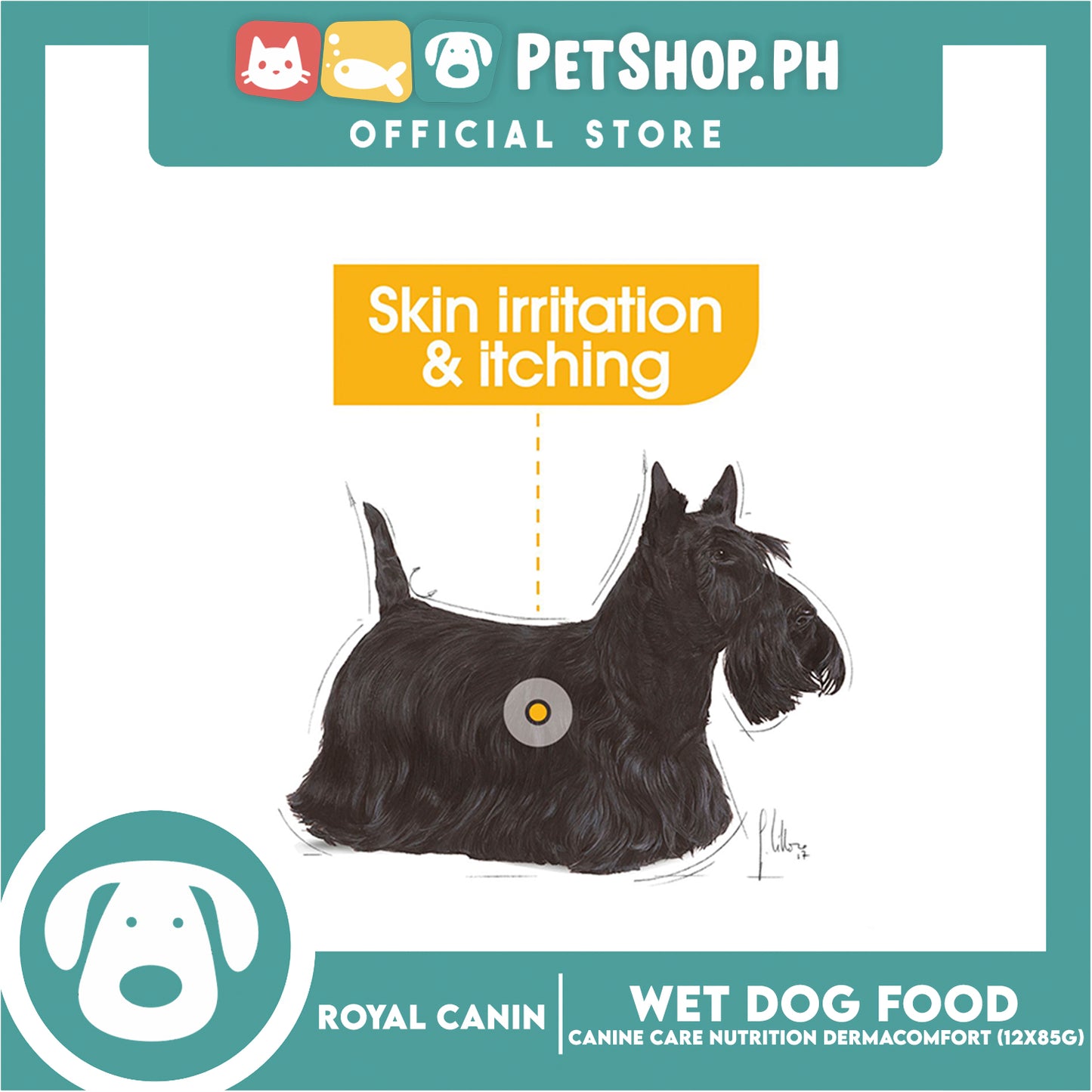 Royal Canin Dermacomfort Loaf (85g x 12g) Adult Wet Dog Food - Canine Care Nutrition