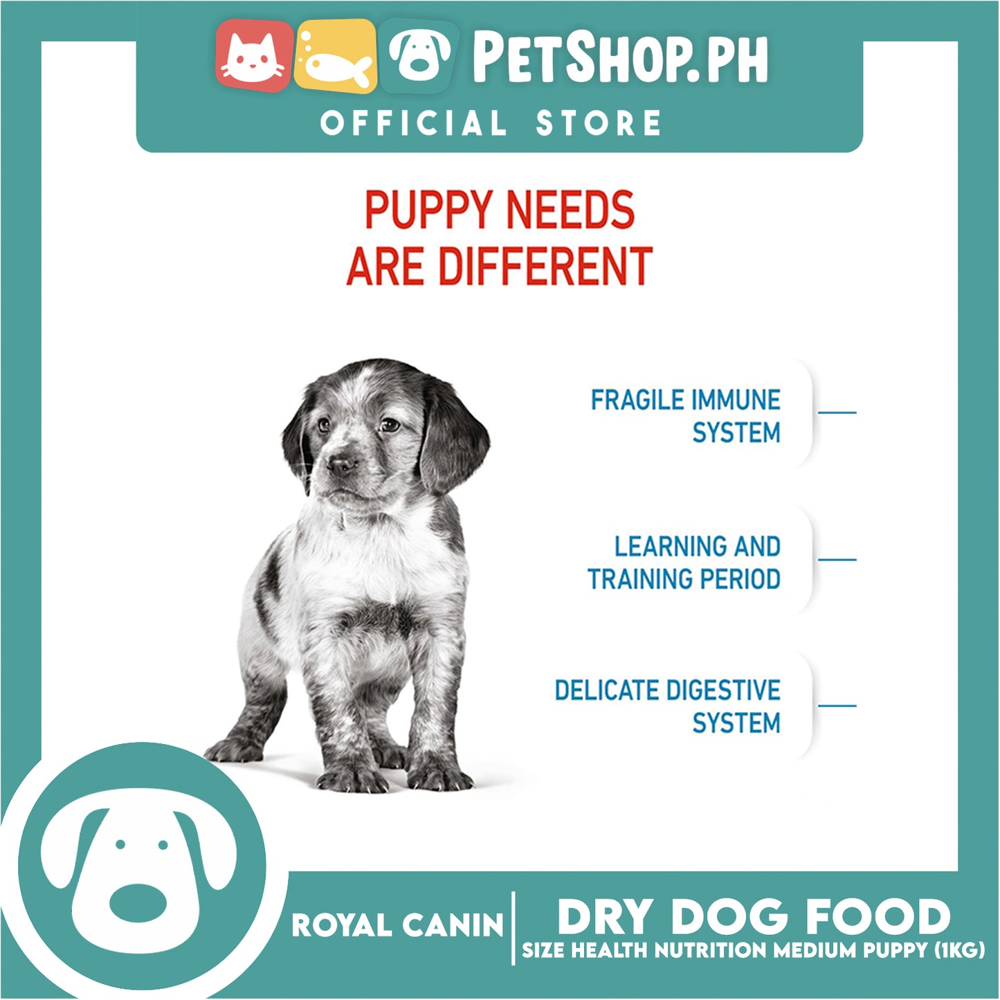 Royal Canin Medium Puppy (1kg) Dry Dog Food - Size Health Nutrition