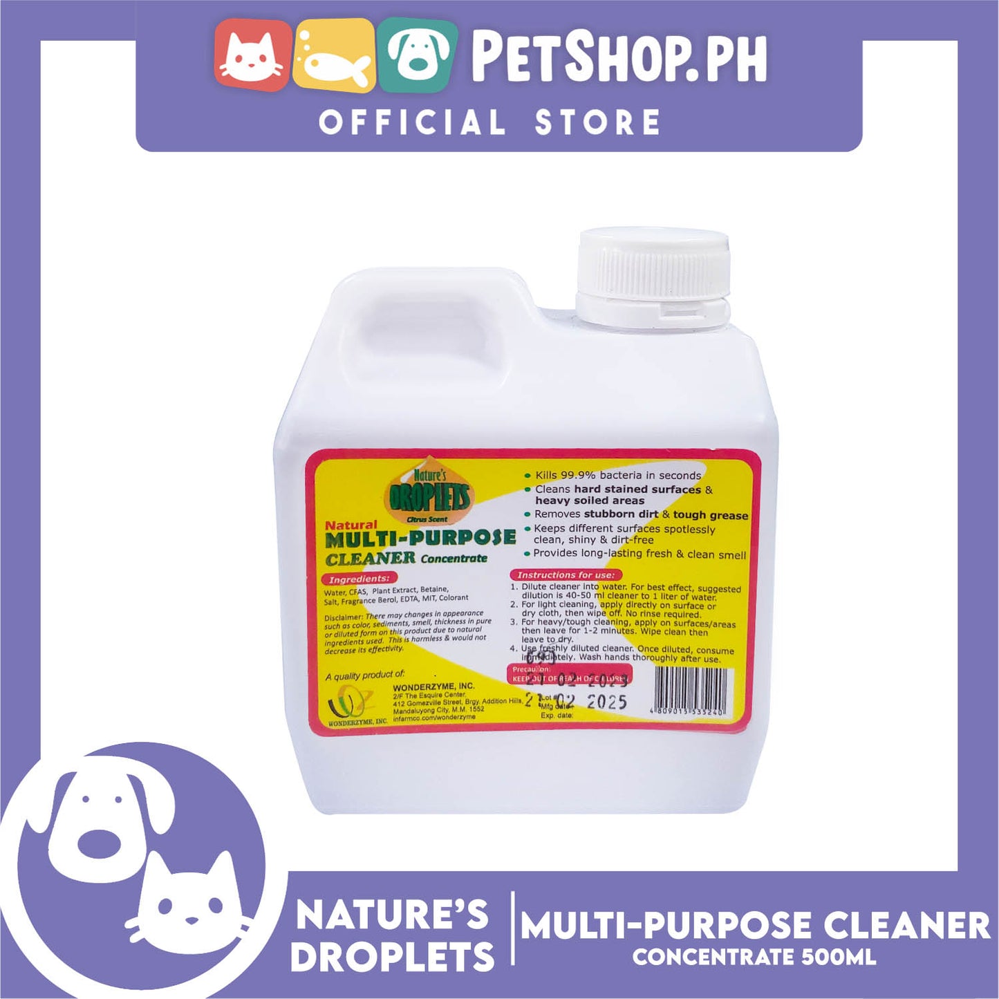 Nature's Droplets Multipurpose Cleaner Concentrate 500ml