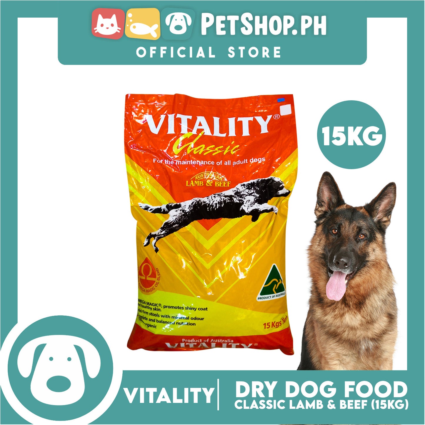 Vitality Classic Lamb & Beef 15kg Dog Dry Food