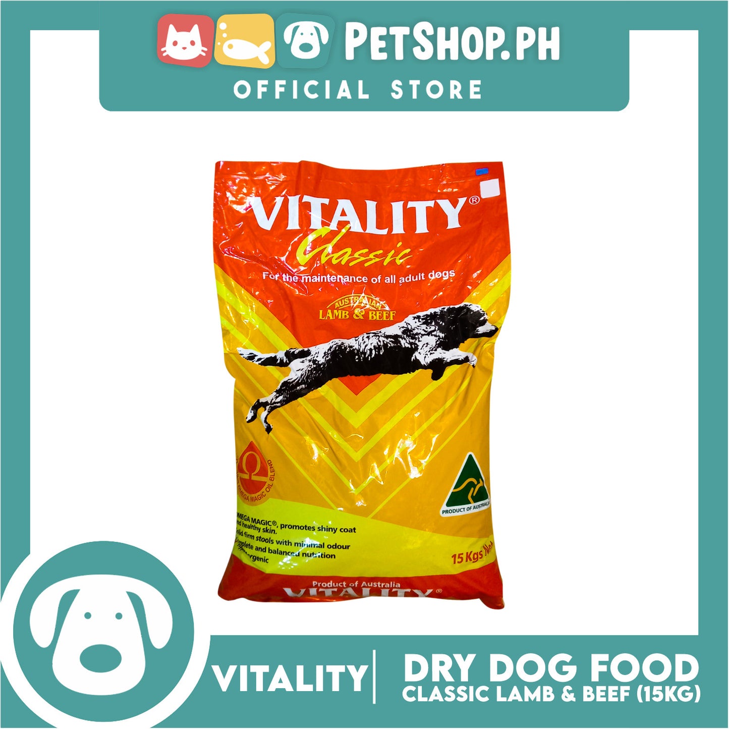 Vitality Classic Lamb & Beef 15kg Dog Dry Food