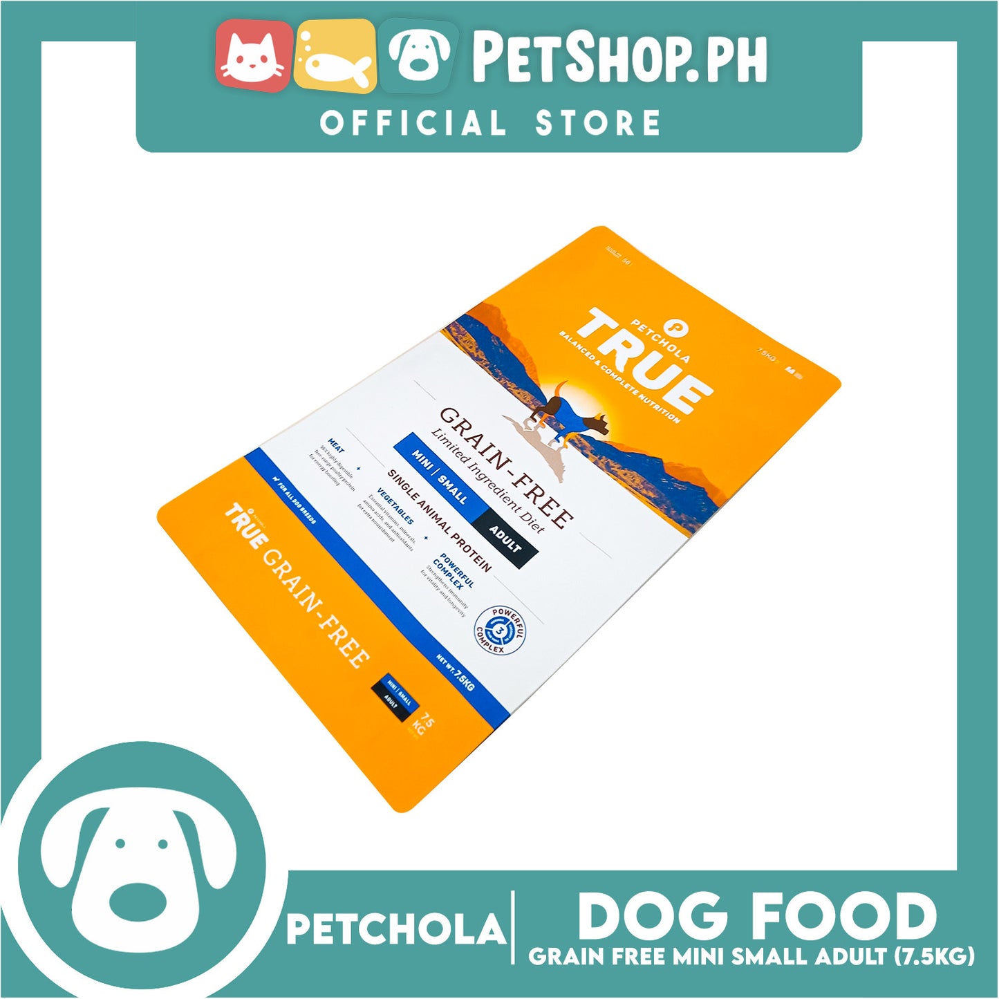 Petchola True Grain Free Mini to Small Breeds (Adult) Dog Food 7.5kg