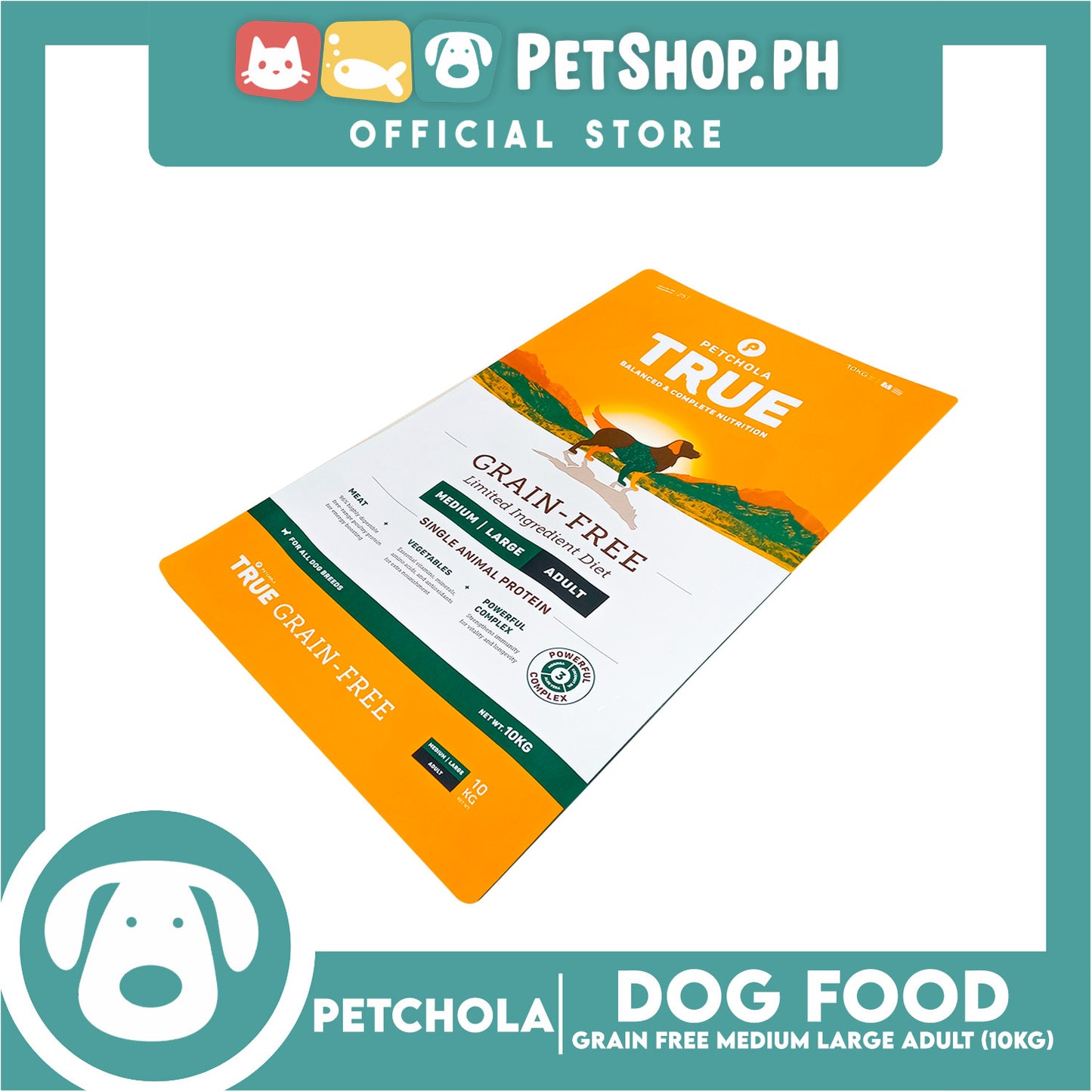 Petchola True Grain Free Medium to Large Breeds (Adult) Dog Food 10kg