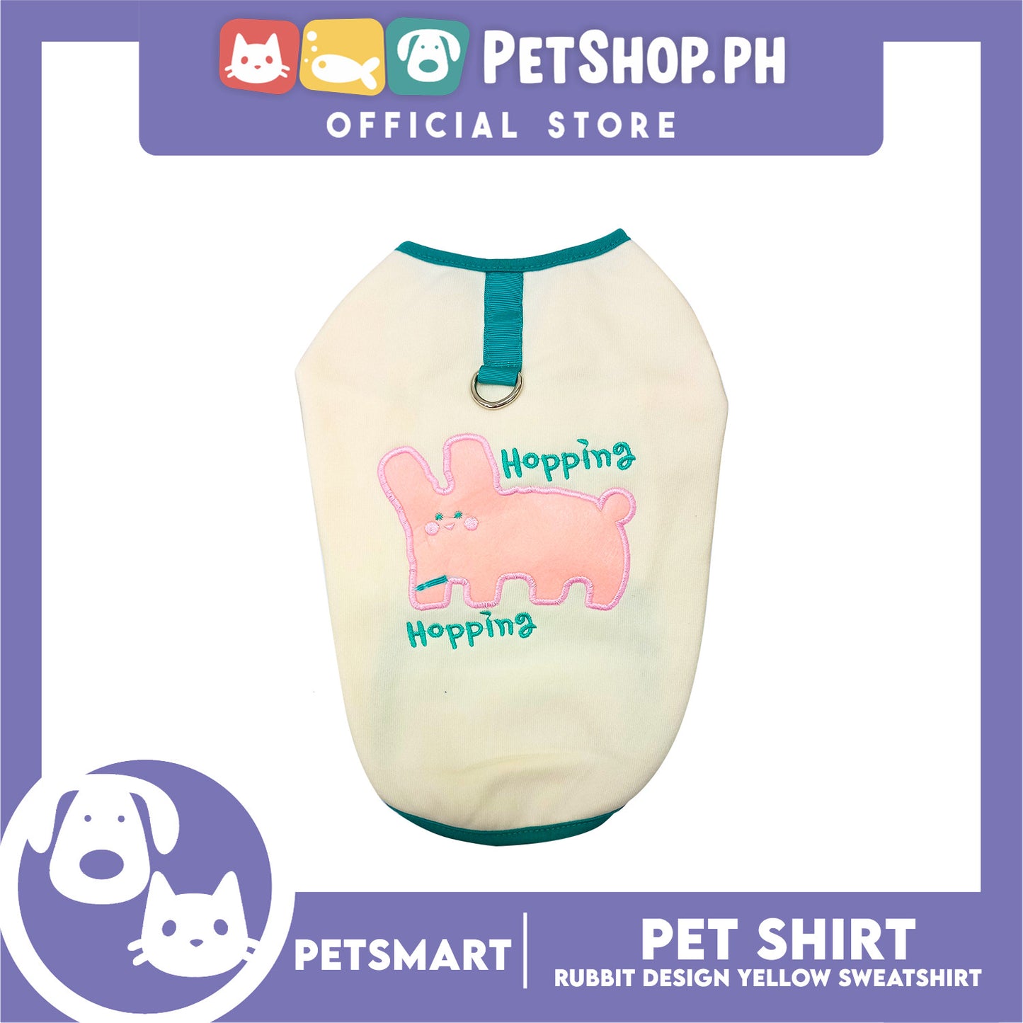 Pet Shirt Yellow Sweat Shirt Dog Design (Large) for Cats and Dogs