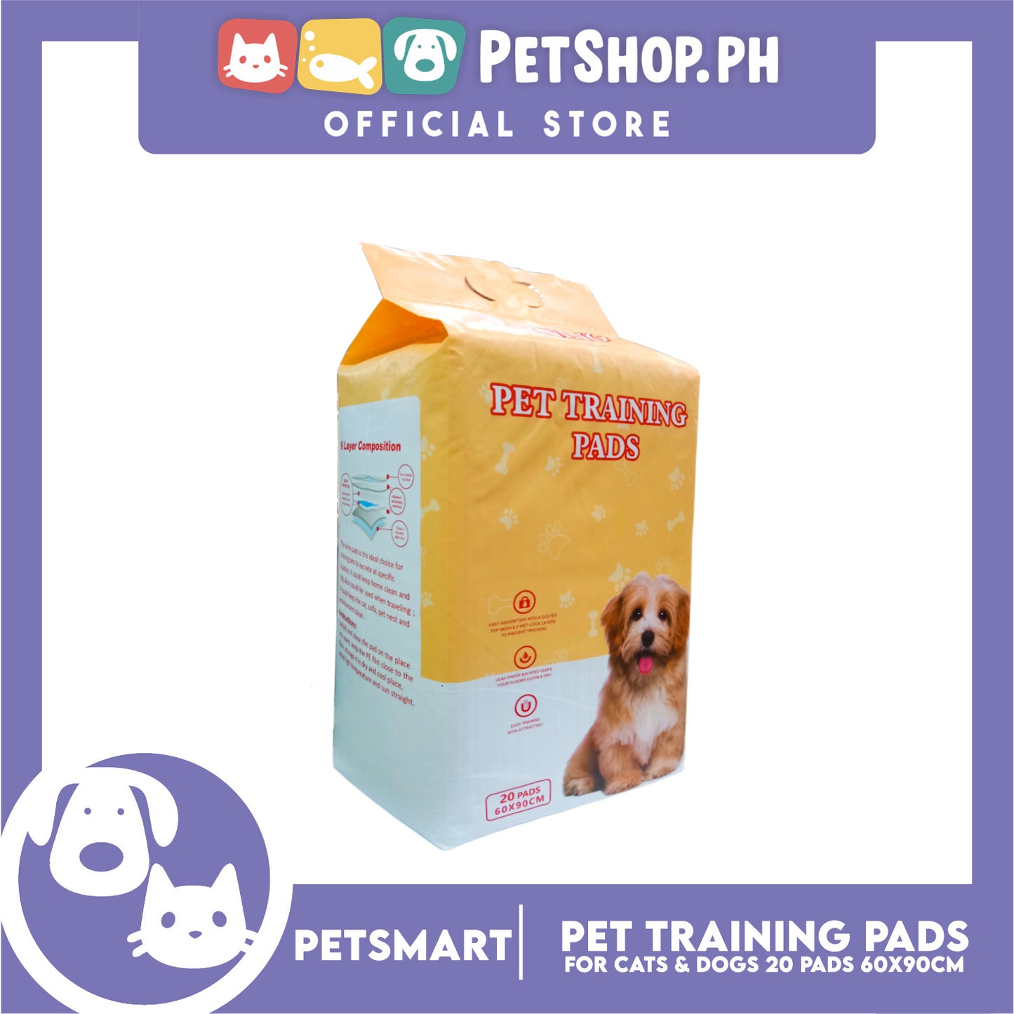 Pet Training Pads Pee Pads (20 Pads) 60 x 90 cm