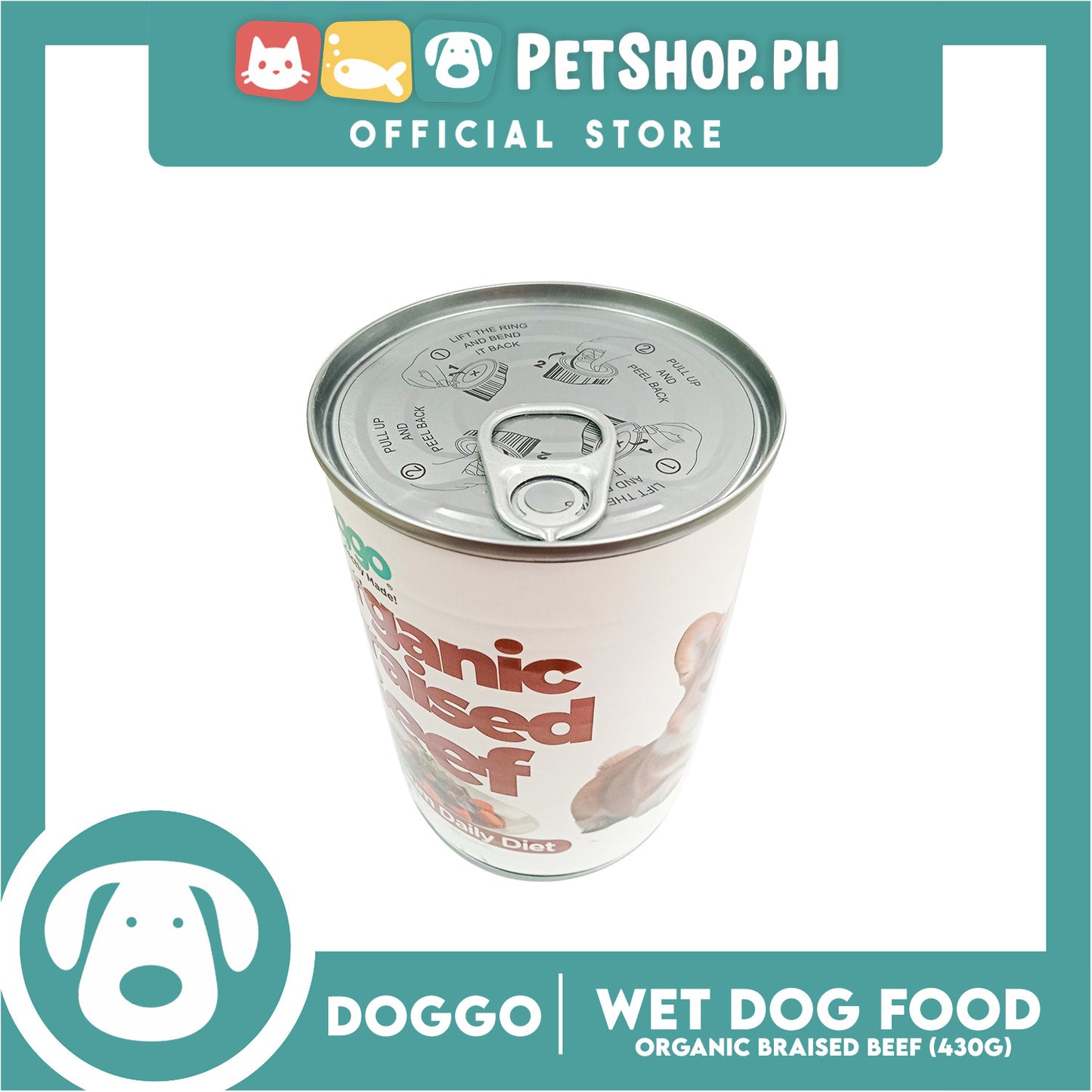 Doggo Organic Braised Beef Canned Dog Food (430g)