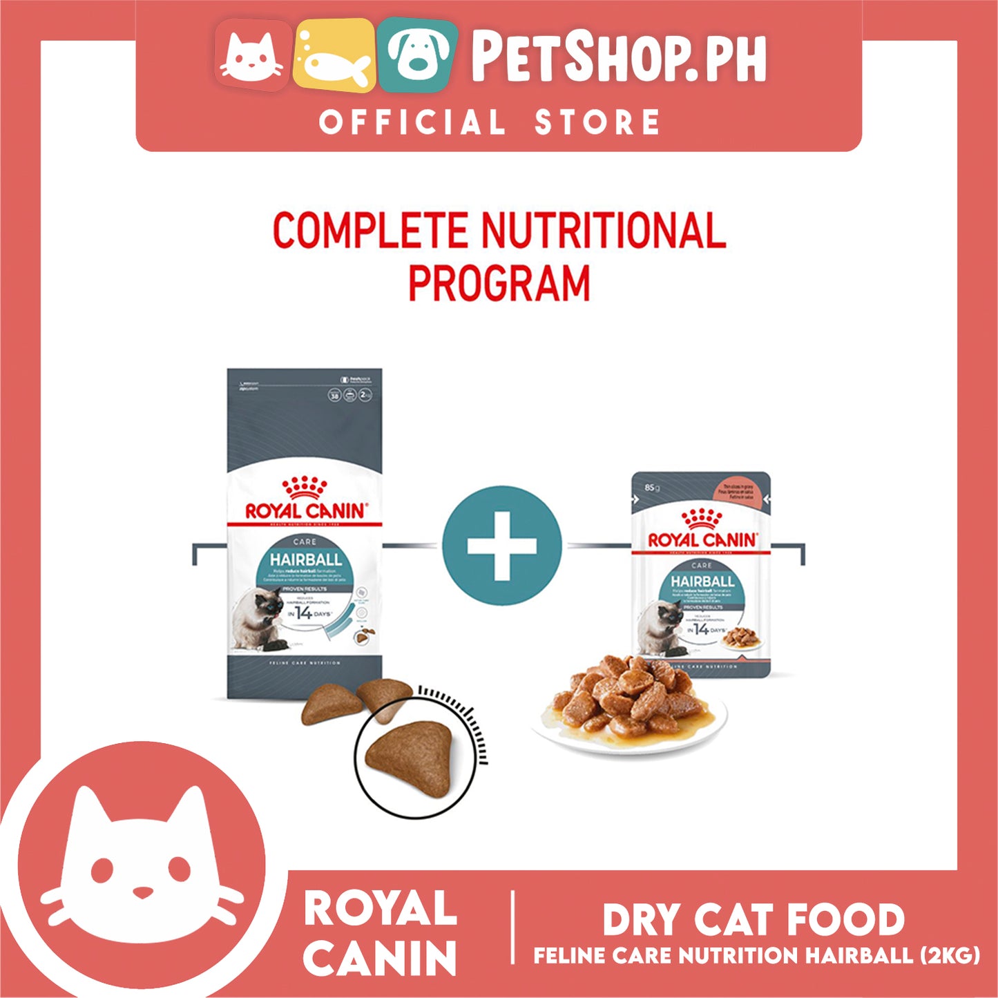 Royal Canin Hairball Care (2kg) Adult Dry Cat Food - Feline Care Nutrition