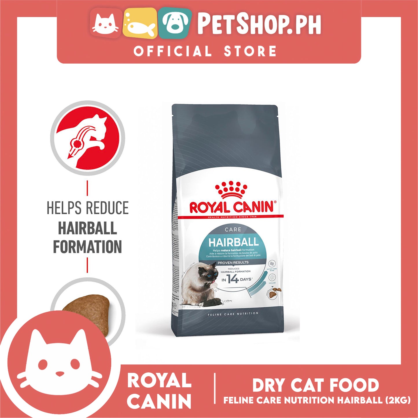 Royal Canin Hairball Care (2kg) Adult Dry Cat Food - Feline Care Nutrition