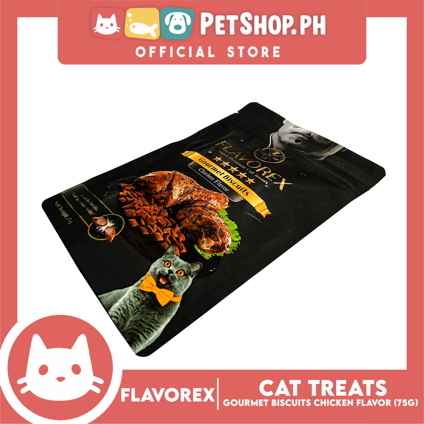 Flavorex Gourmet Biscuit (Chicken Flavor) Cat Treats 75g
