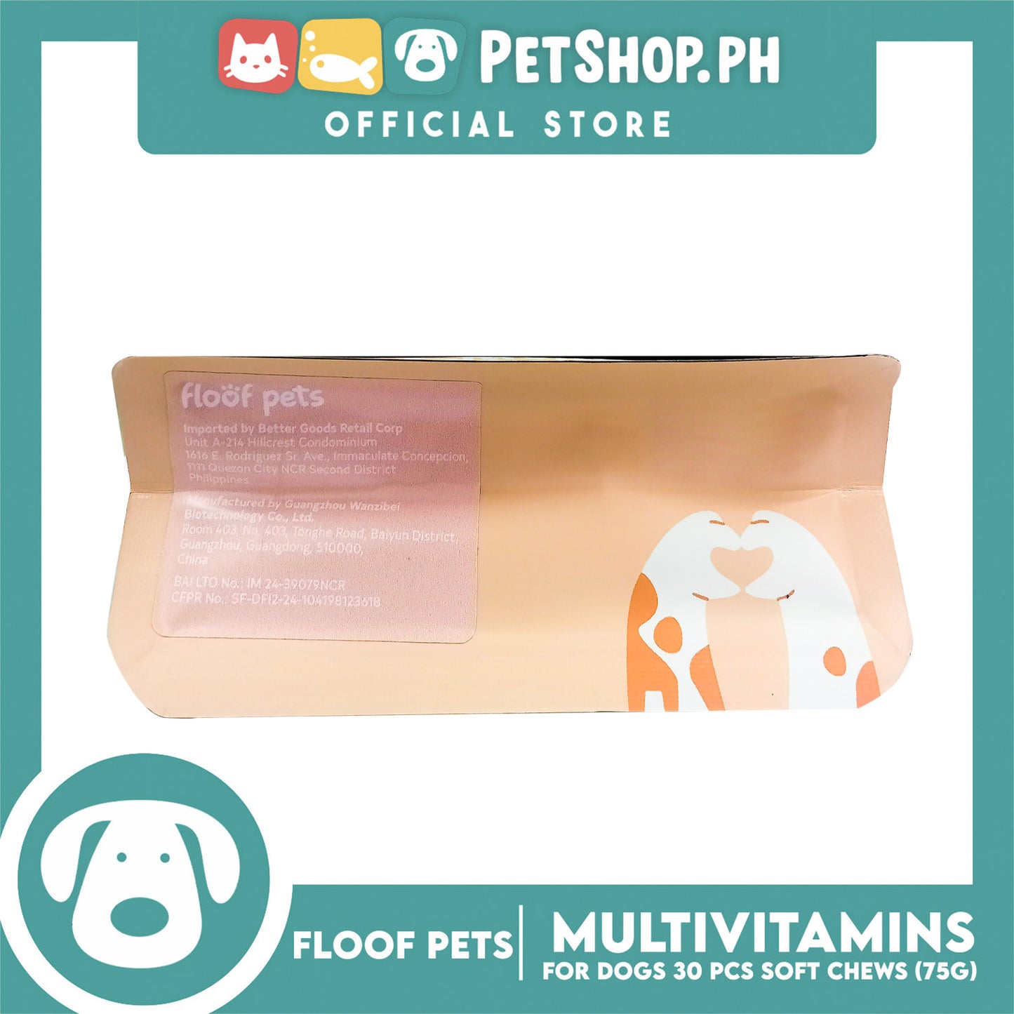 Floof Pets Dog Multivitamins All Furr One 8-in-1 Multi-Benefit Treat for All Ages 75g