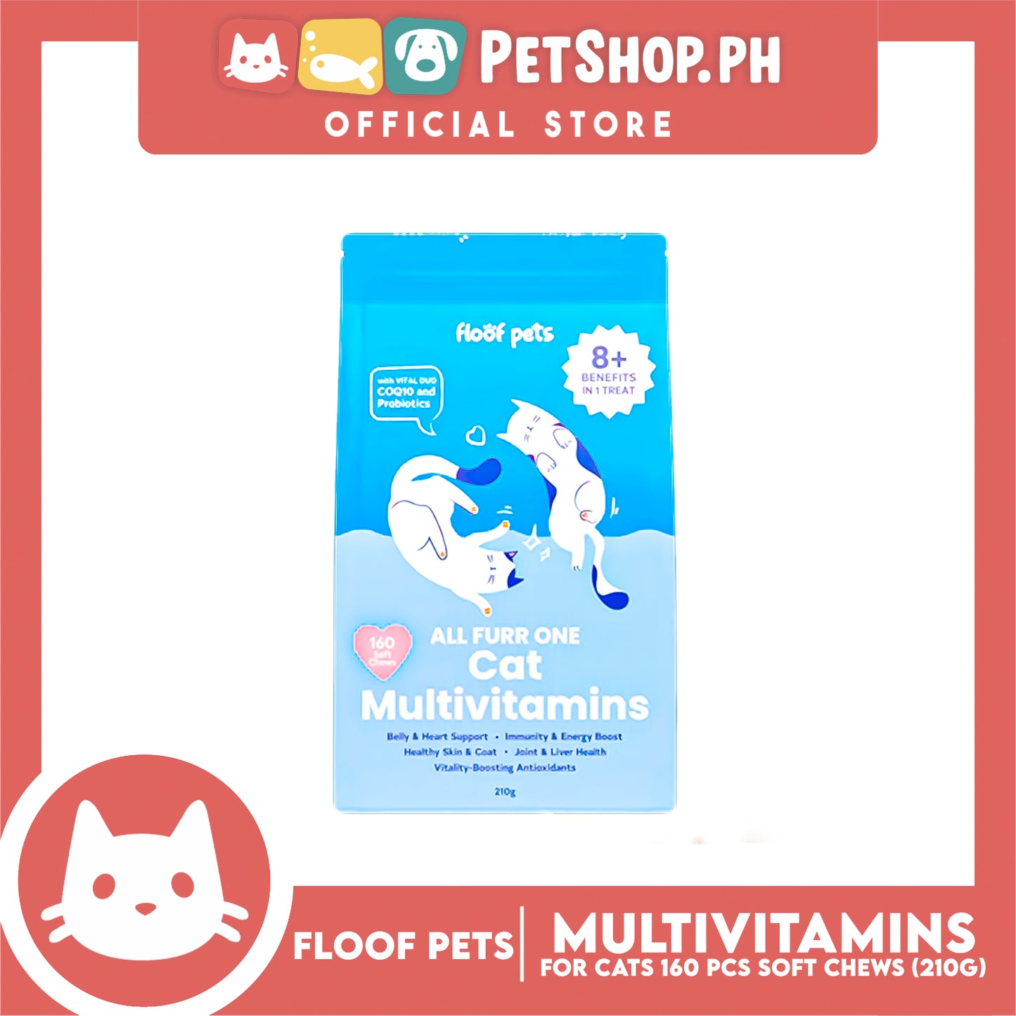 Floof Pets All Furr One Cat Multivitamins Soft Chews 210g