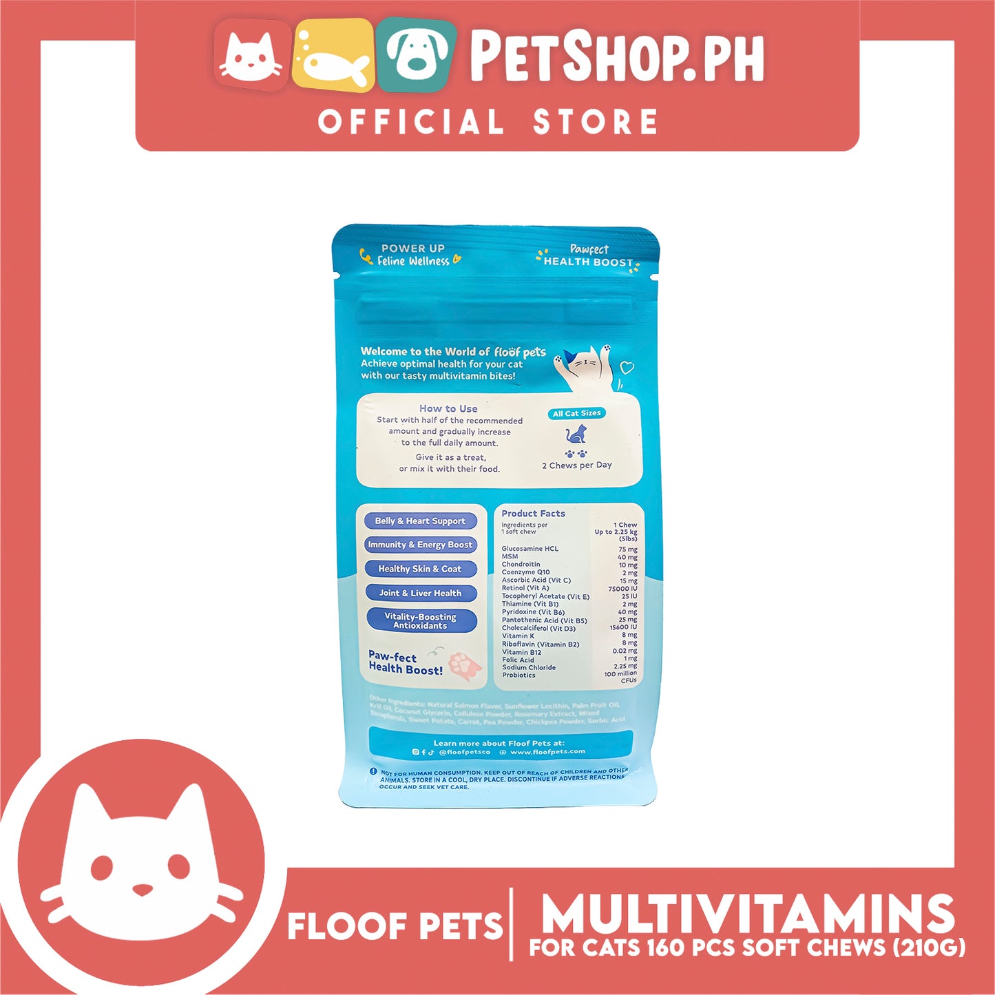 Floof Pets All Furr One Cat Multivitamins Soft Chews 210g
