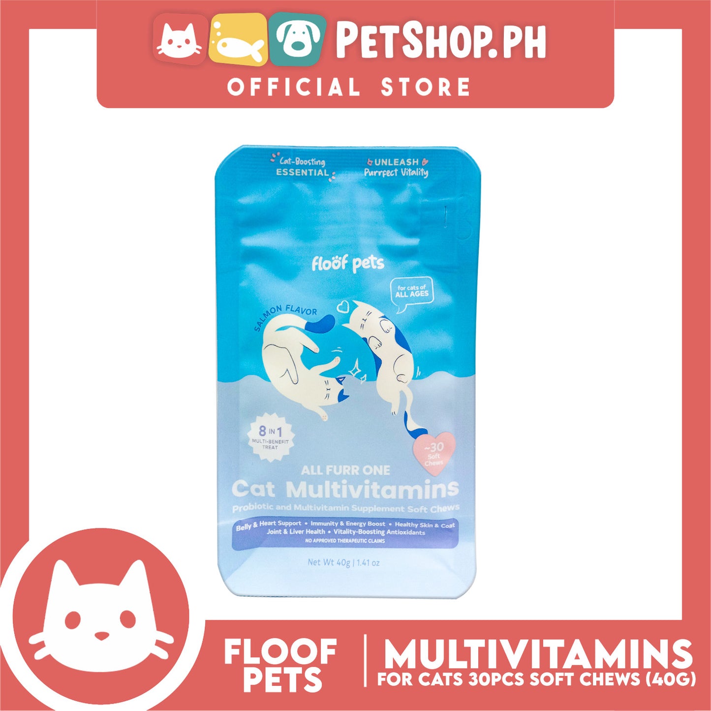 Floof Pets All Furr One Cat Multivitamins Soft Chews 40g