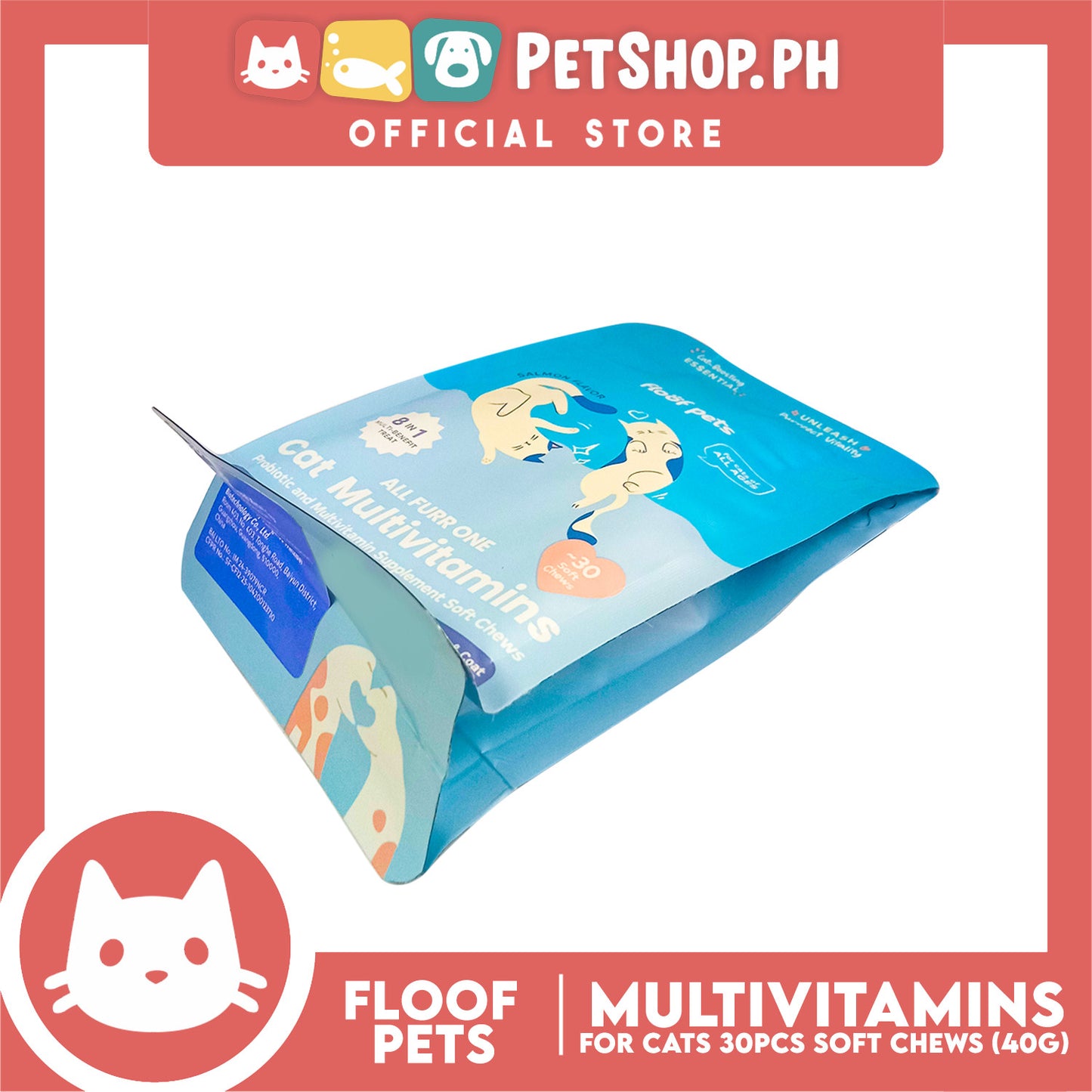 Floof Pets All Furr One Cat Multivitamins Soft Chews 40g