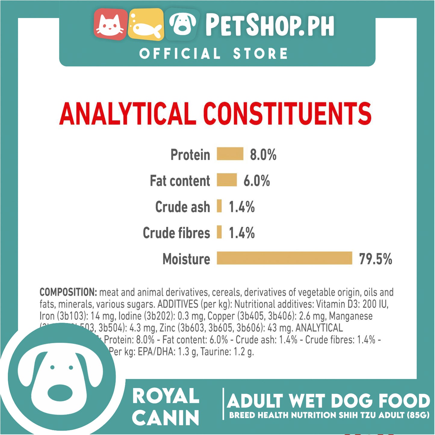 Royal Canin Shih Tzu Adult (85g) Wet Dog Food - Breed Health Nutrition