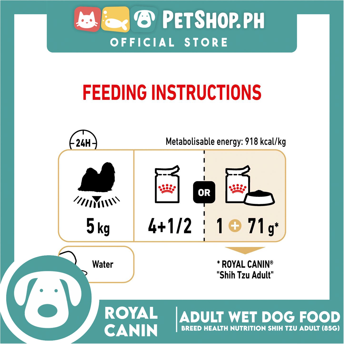 Royal Canin Shih Tzu Adult (85g) Wet Dog Food - Breed Health Nutrition