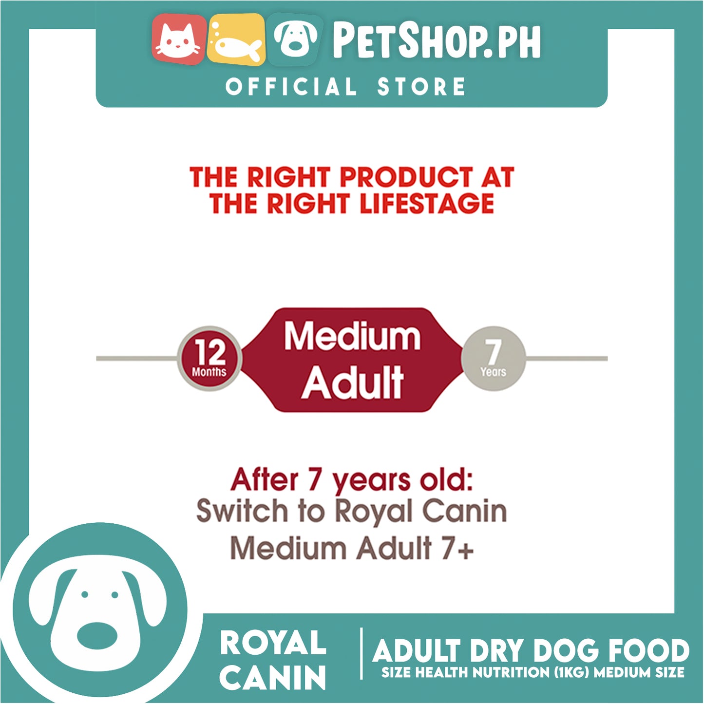Royal Canin Medium Adult (1kg) Dry Dog Food - Size Health Nutrition