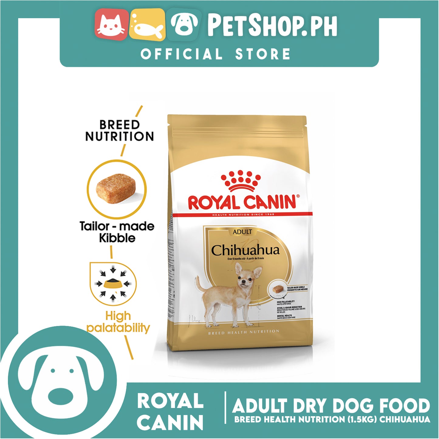 Royal Canin Chihuahua Adult (1.5kg) Dry Dog Food - Breed Health Nutrition