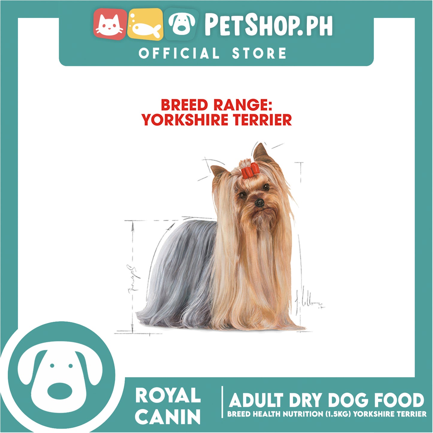 Royal Canin Yorkshire Adult (1.5kg) Dry Dog Food - Breed Health Nutrition