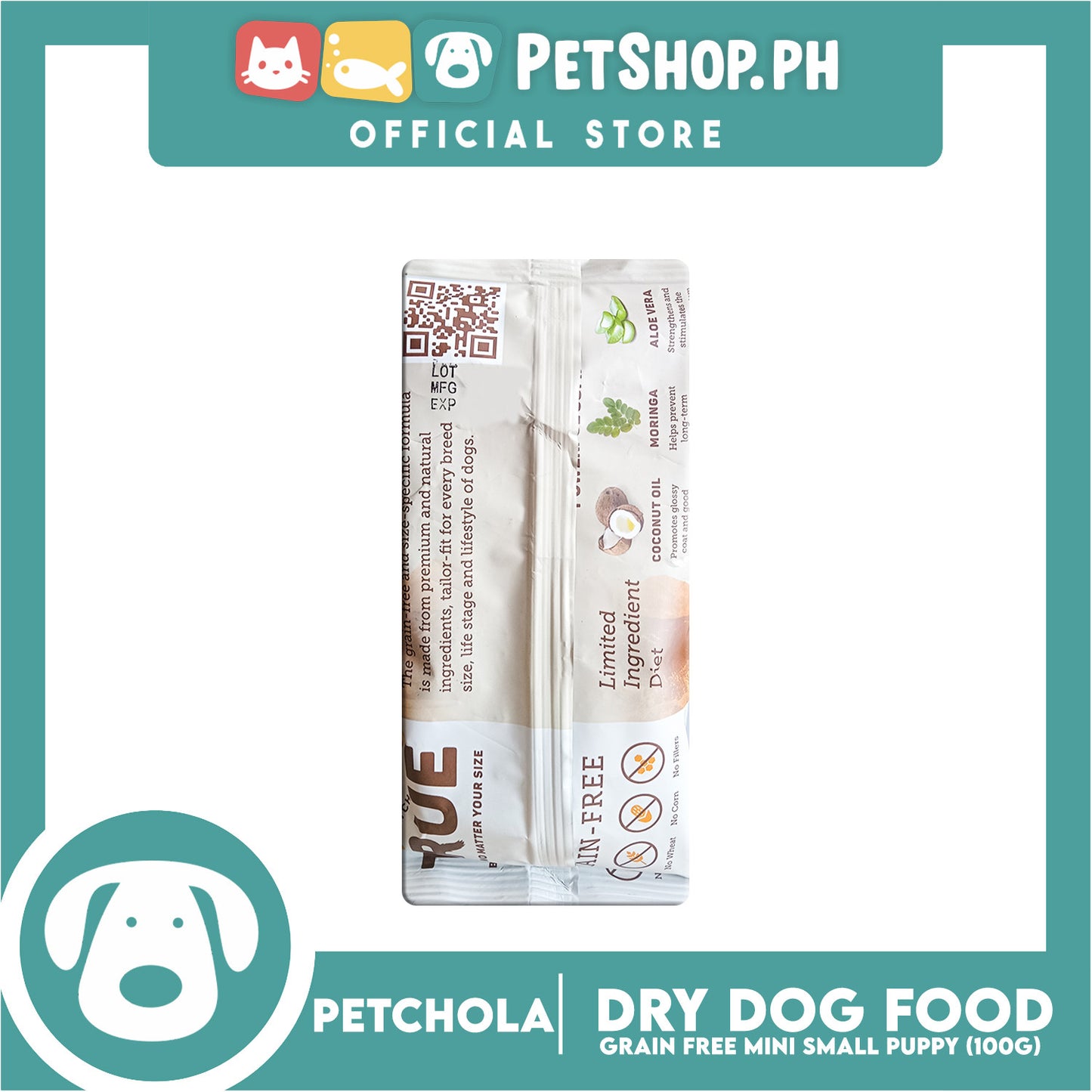 Petchola True Grain Free Dry Dog Food Mini / Small Puppy 100g