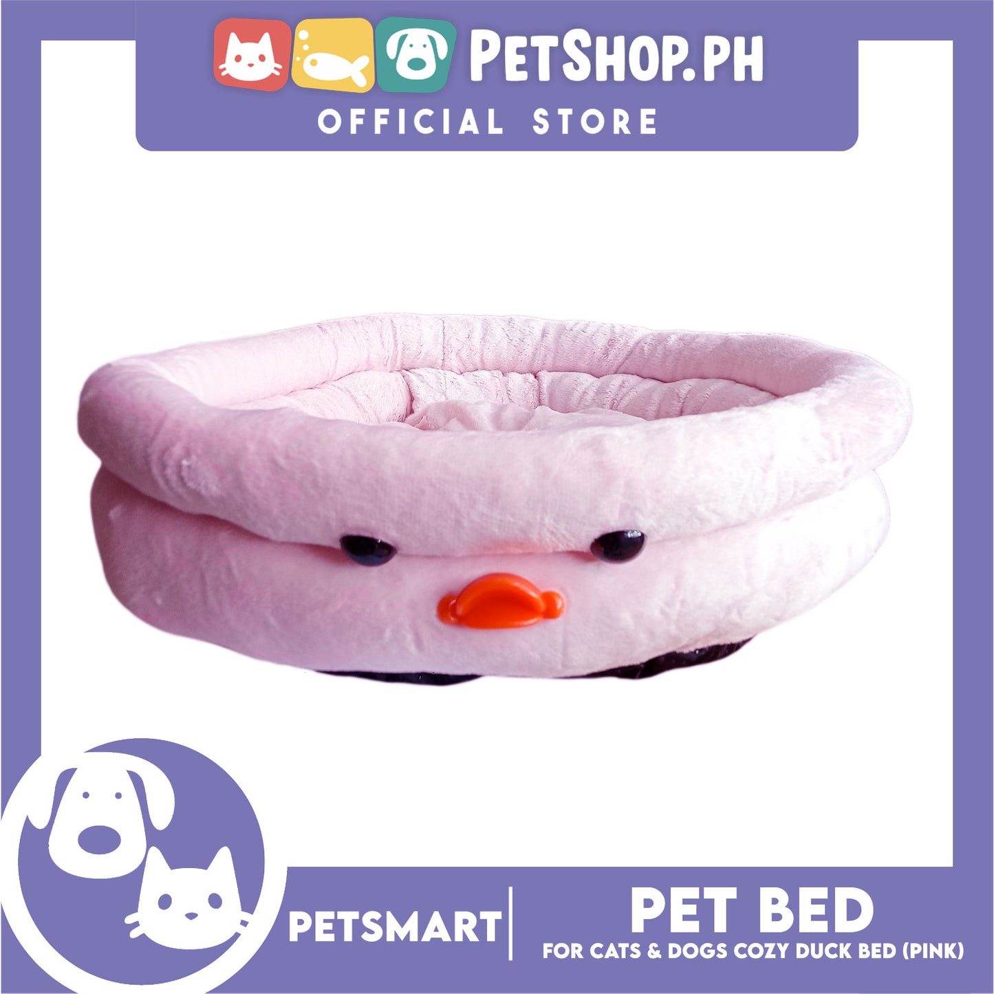 Pet Bed Soft and Comfortable Sleeping Bed (Pink) Duck Design for Cats and Dogs