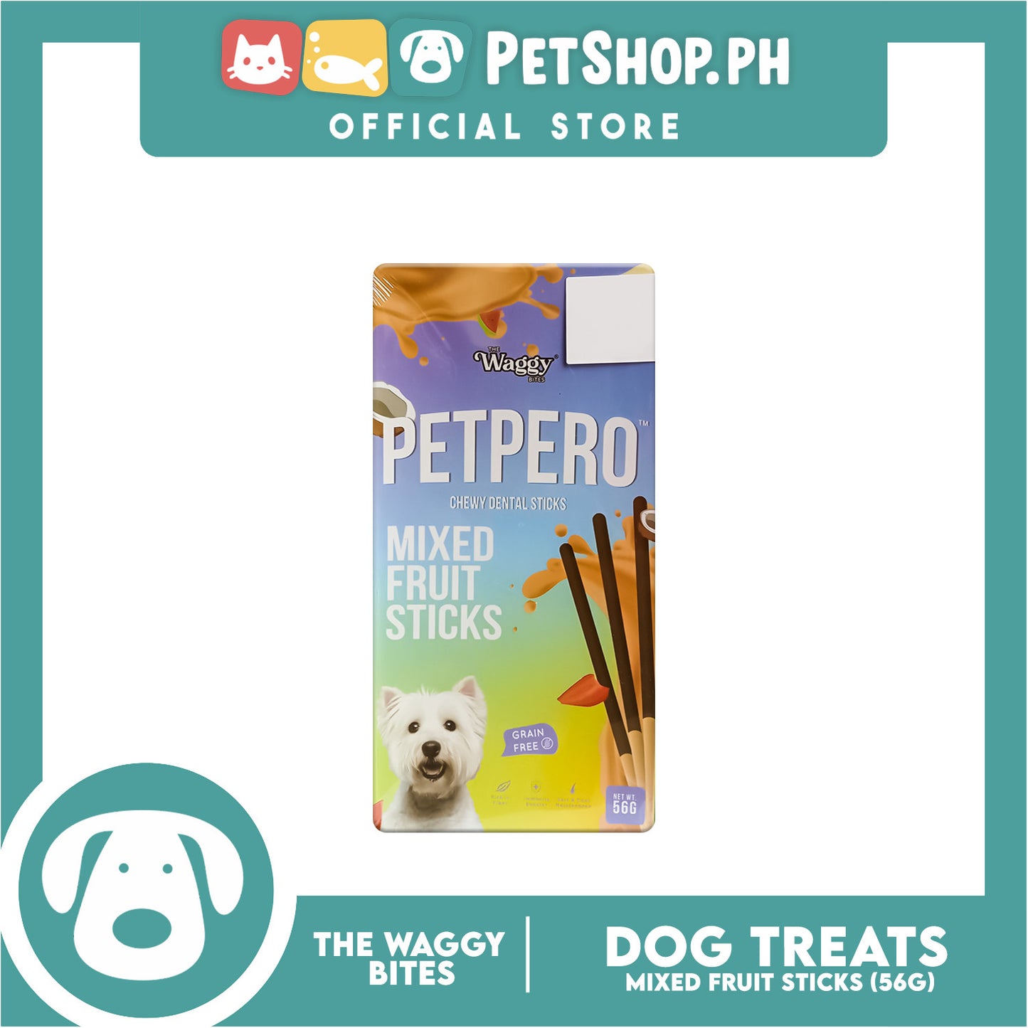 The Waggy Bites - Petpero Chewy Dental Sticks For Dogs (Mixed) 56g