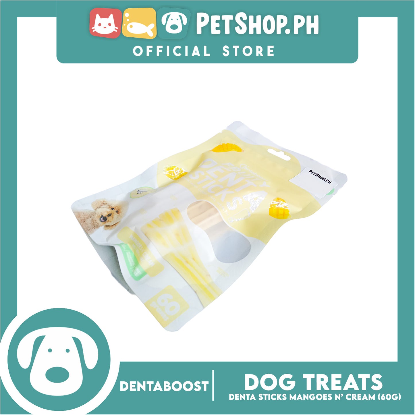 Dentaboost Fruity Dental Sticks Mangoes N' Cream 60g for Dogs