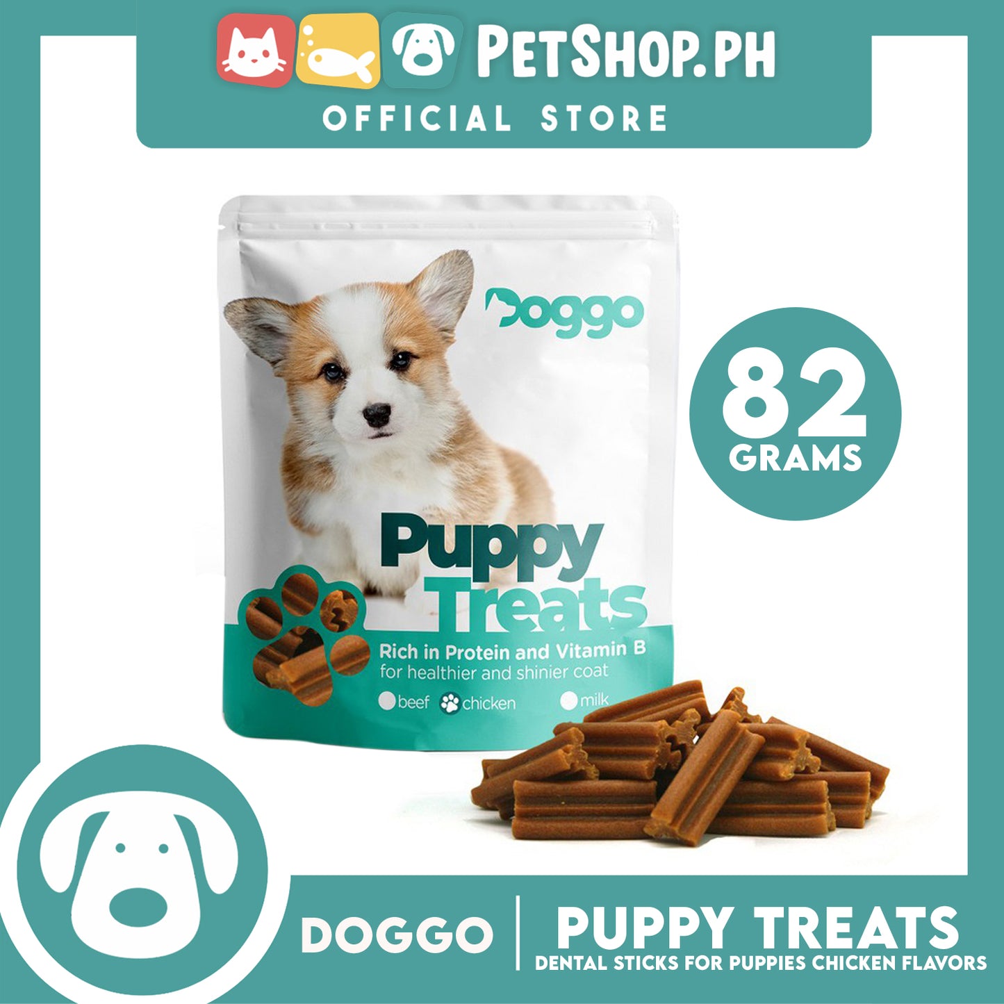 Doggo Dog Treats Dental Stick Mini For Puppies (Chicken Flavor) Good for Your Puppies Oral Care