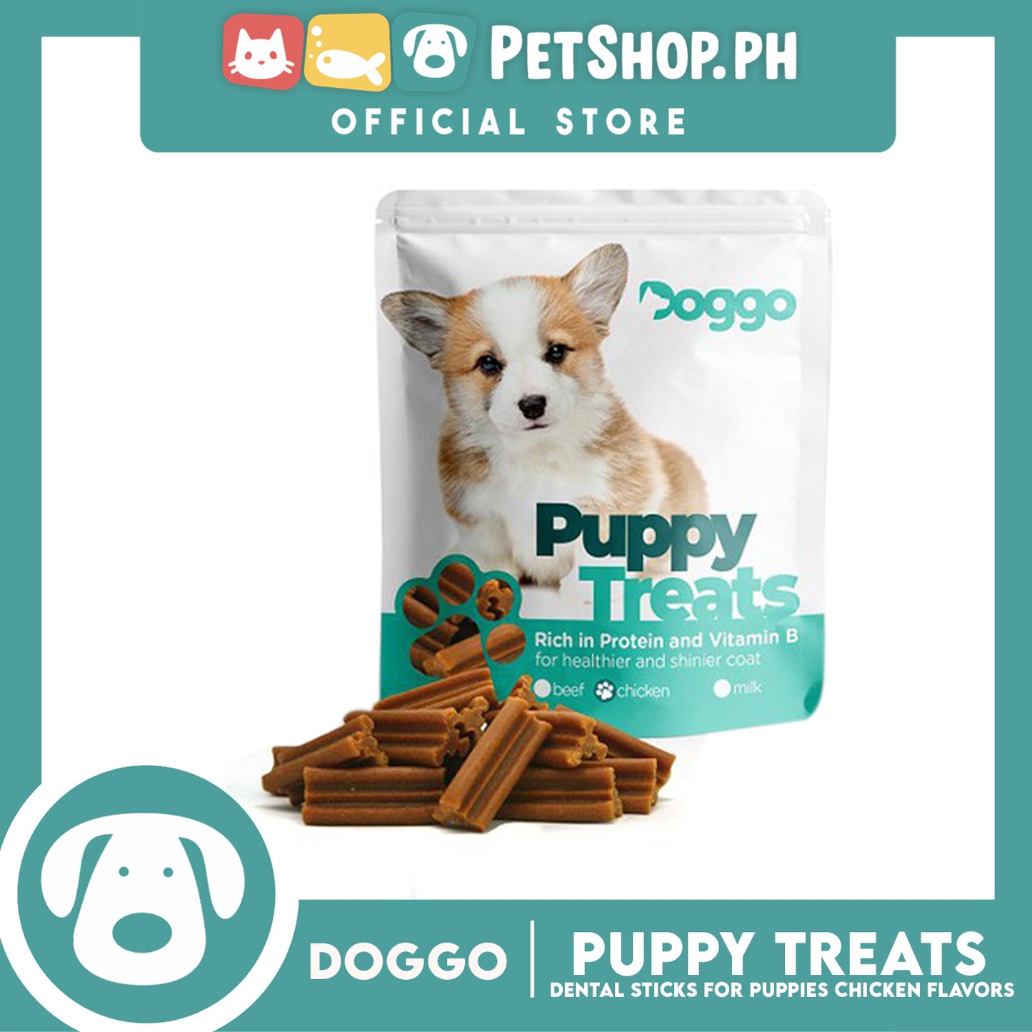 Doggo Dog Treats Dental Stick Mini For Puppies (Chicken Flavor) Good for Your Puppies Oral Care