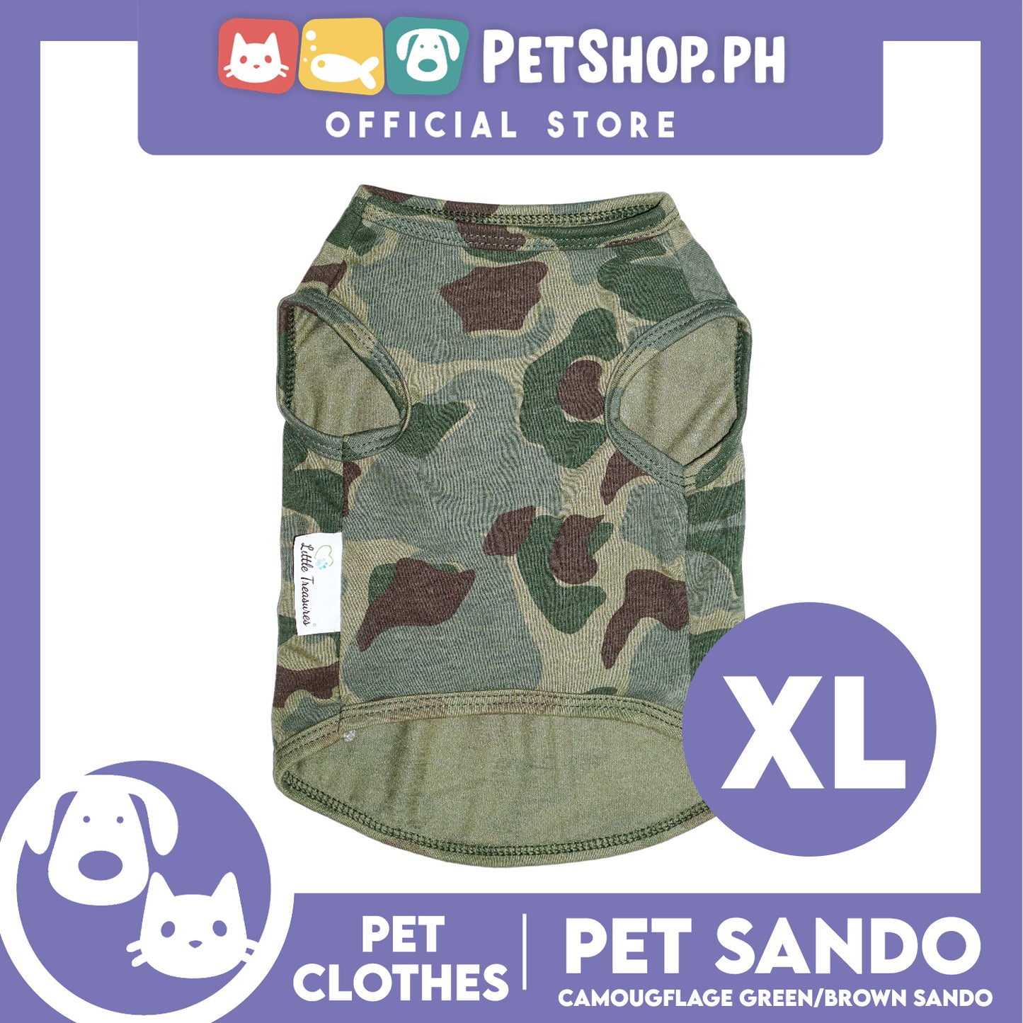 Pet Sando Camouflage Green and Brown (Extra Large) Perfect Fit for Dogs and Cats